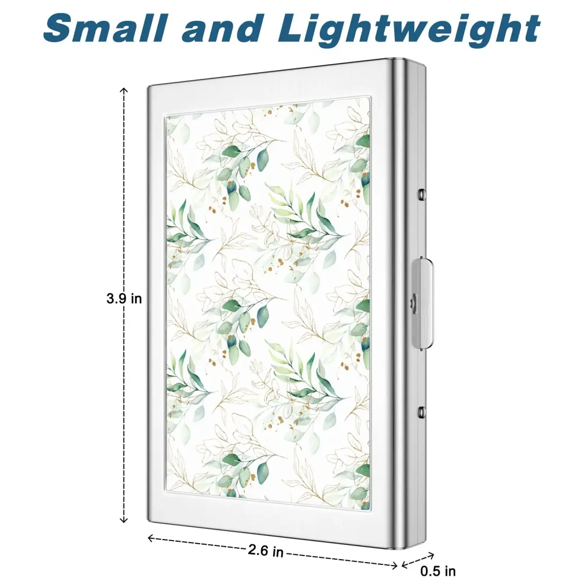 Rimilak Metal Credit Card Holder Mini Wallet Green Leaves | RFID Blocking Slim Card Case for Women - view 3