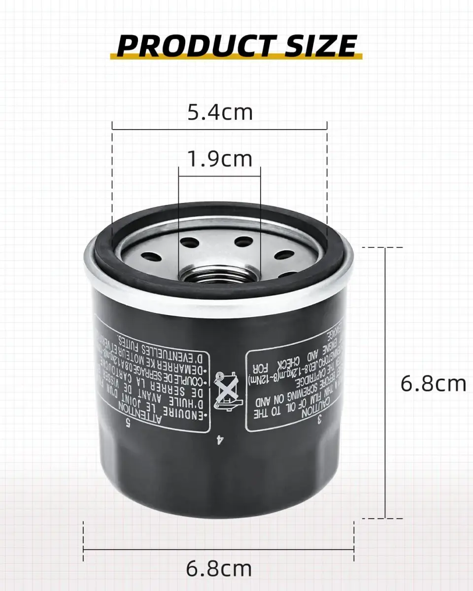 QUICKWOLF 16097-0008 Oil Filter for Kawasaki Ninja 300 400 650 1000 ZX-10R Vulcan 1700 1500 900 800 750 650 500 Prairie 360 400 Bayou 400 Z1000 Z900 Z800 Z750 (1-Pack, Black) - view 5