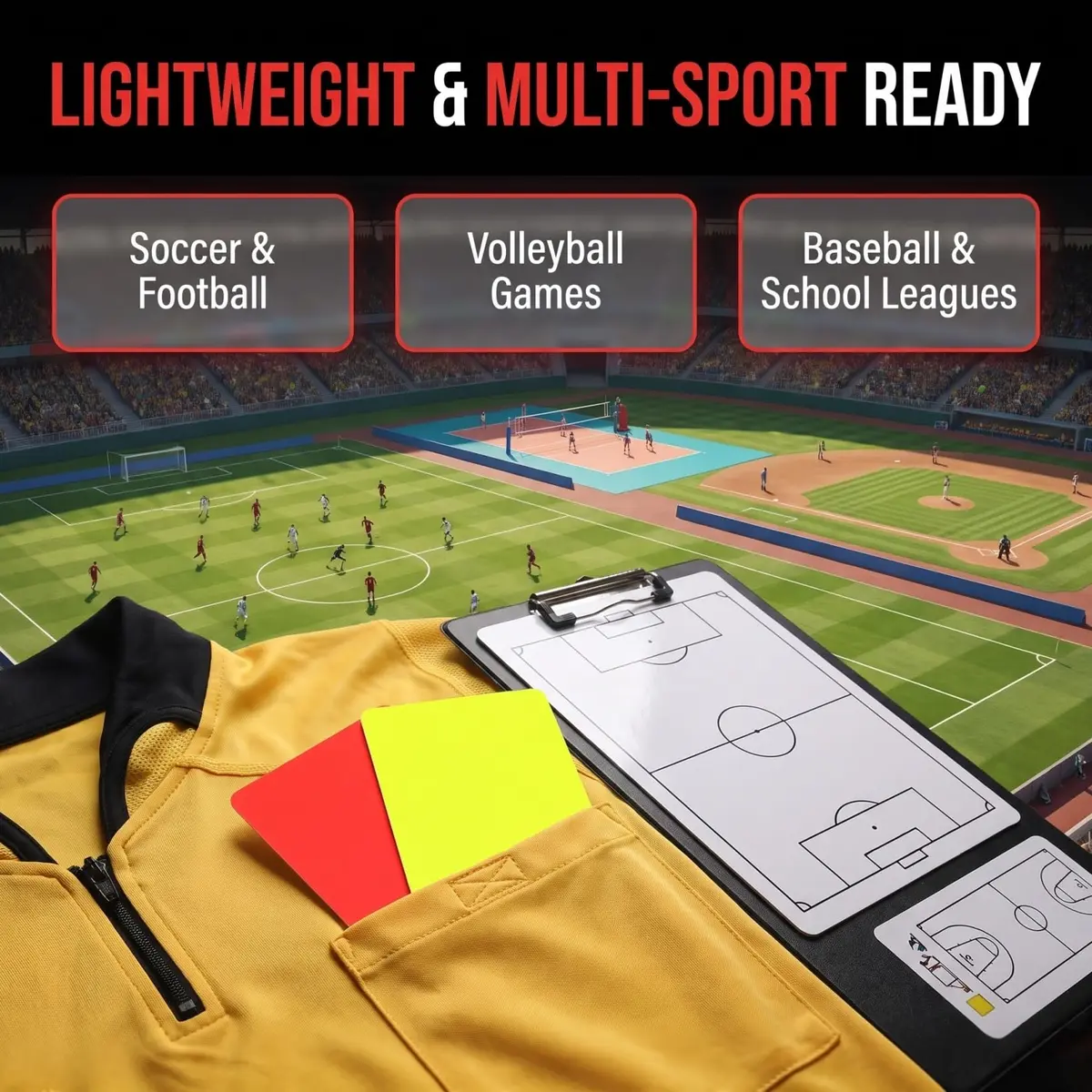 Toyvian Referee Cards: 10 Pcs PVC Soccer Referee Kit - Lightweight and Compact - Red Yellow Judge Cards for Sports Game Competition Soccer Volleyball Baseball - view 5
