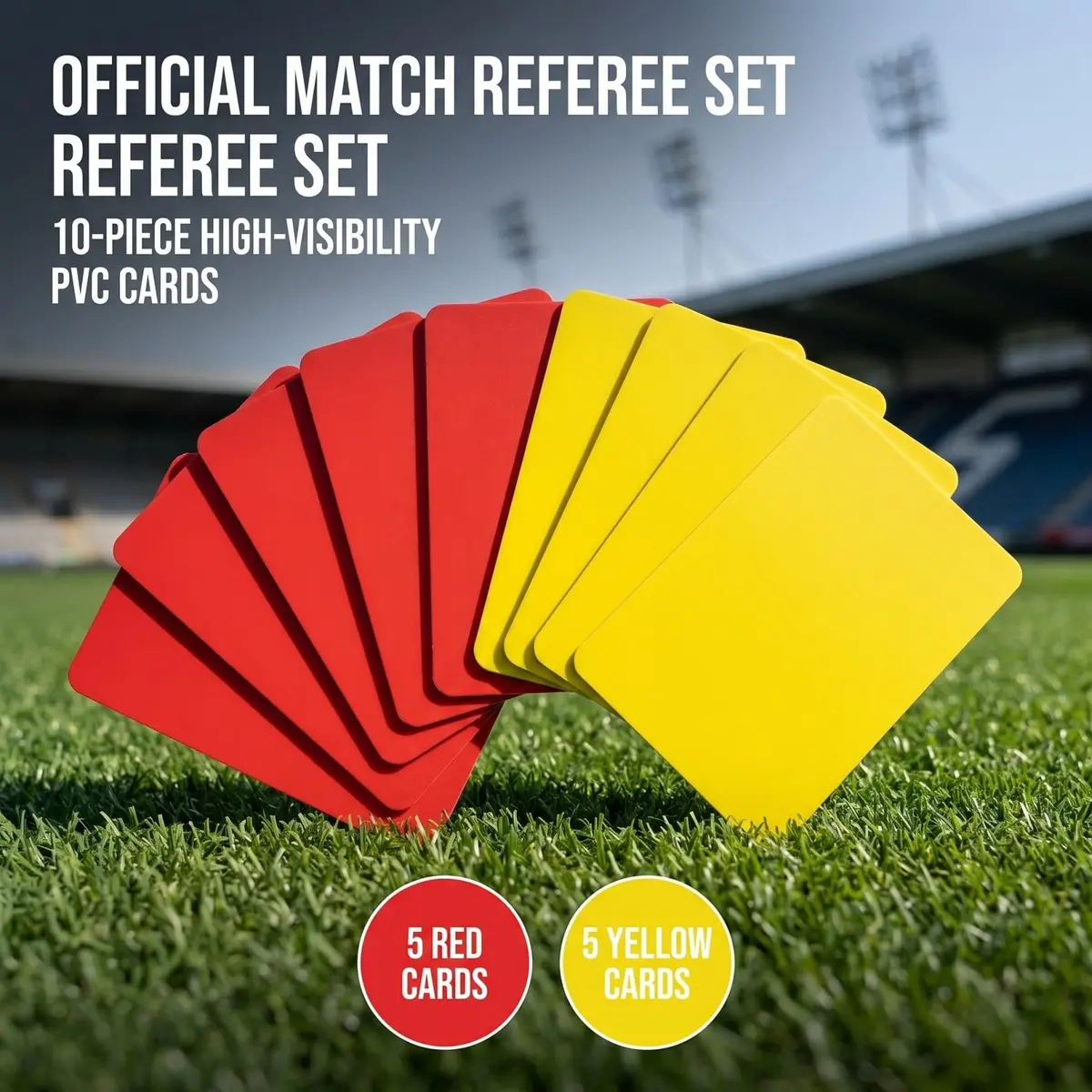 Toyvian Referee Cards: 10 Pcs PVC Soccer Referee Kit - Lightweight and Compact - Red Yellow Judge Cards for Sports Game Competition Soccer Volleyball Baseball - view 2