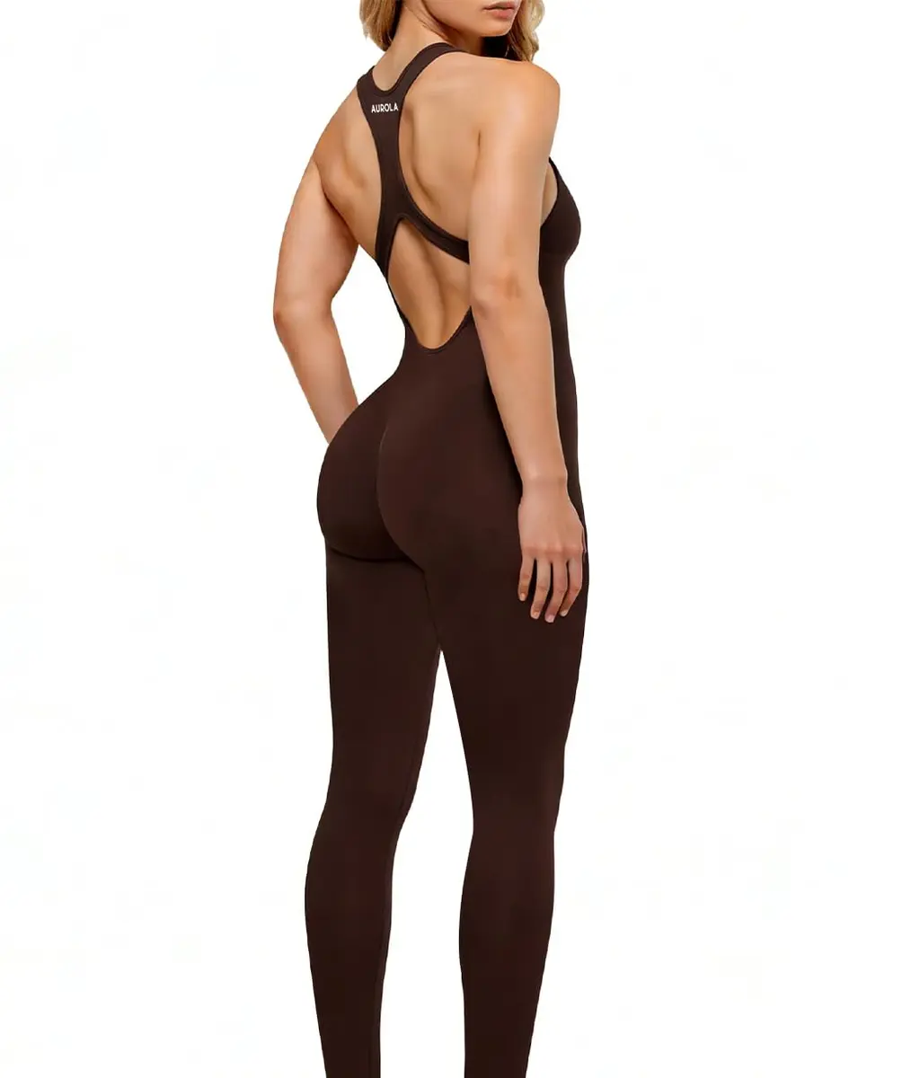 AUROLA Power Women's Tummy Control Racerback Workout Jumpsuit | High Compression & Seamless Fit (70-120 chars) - view 3