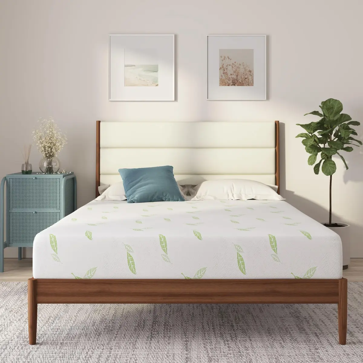 NapQueen Twin Size Mattress 6 Inch Green Tea Infused Memory Foam Bed in a Box CertiPUR-US - main product image