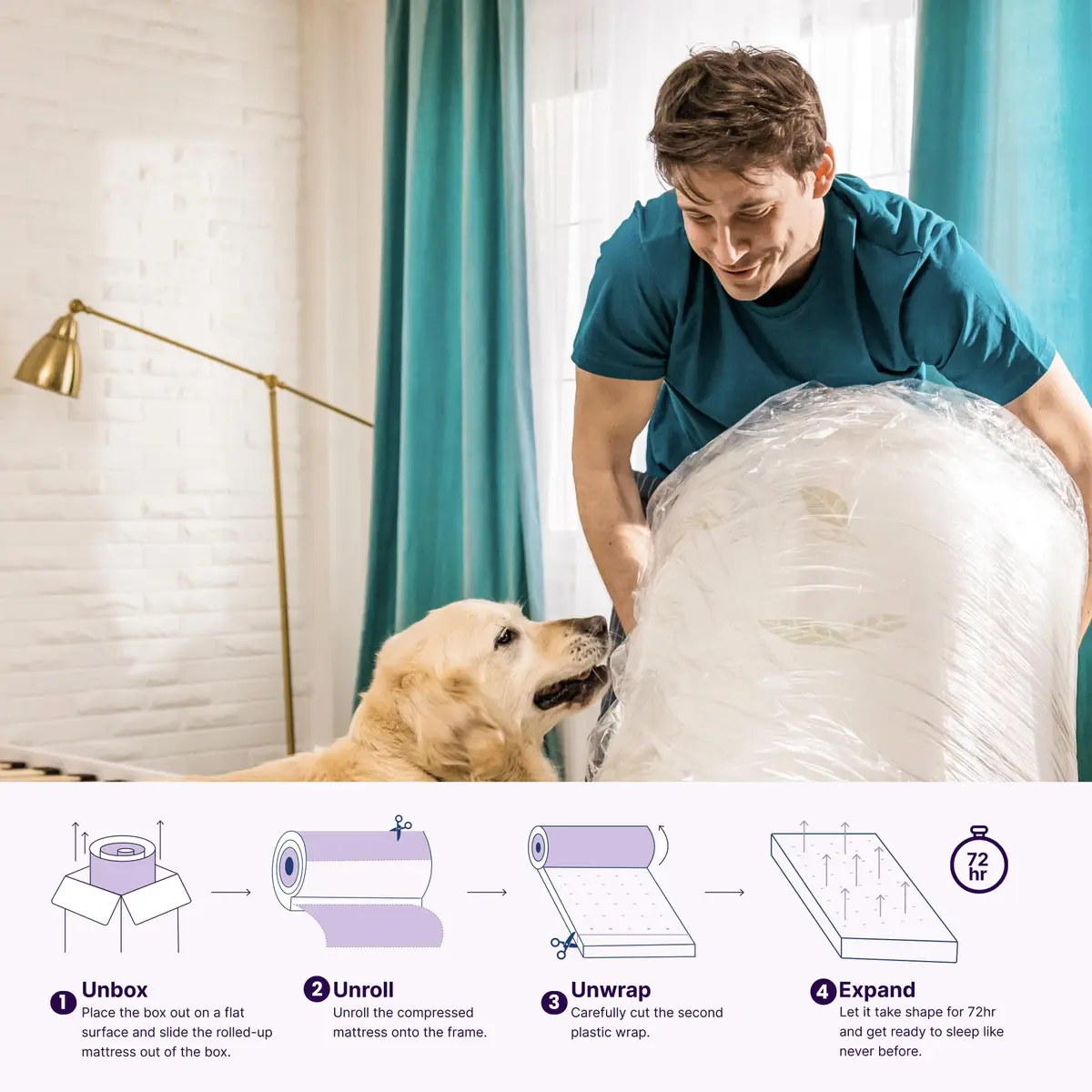 NapQueen Twin Size Mattress 6 Inch Green Tea Infused Memory Foam Bed in a Box CertiPUR-US - view 4