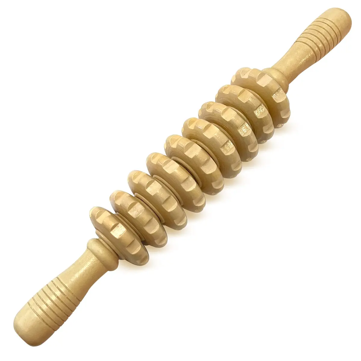 Deston 2 in 1 Wood Therapy Massage Tools | Massage Stick & Back Roller Rope for Relaxation - view 7