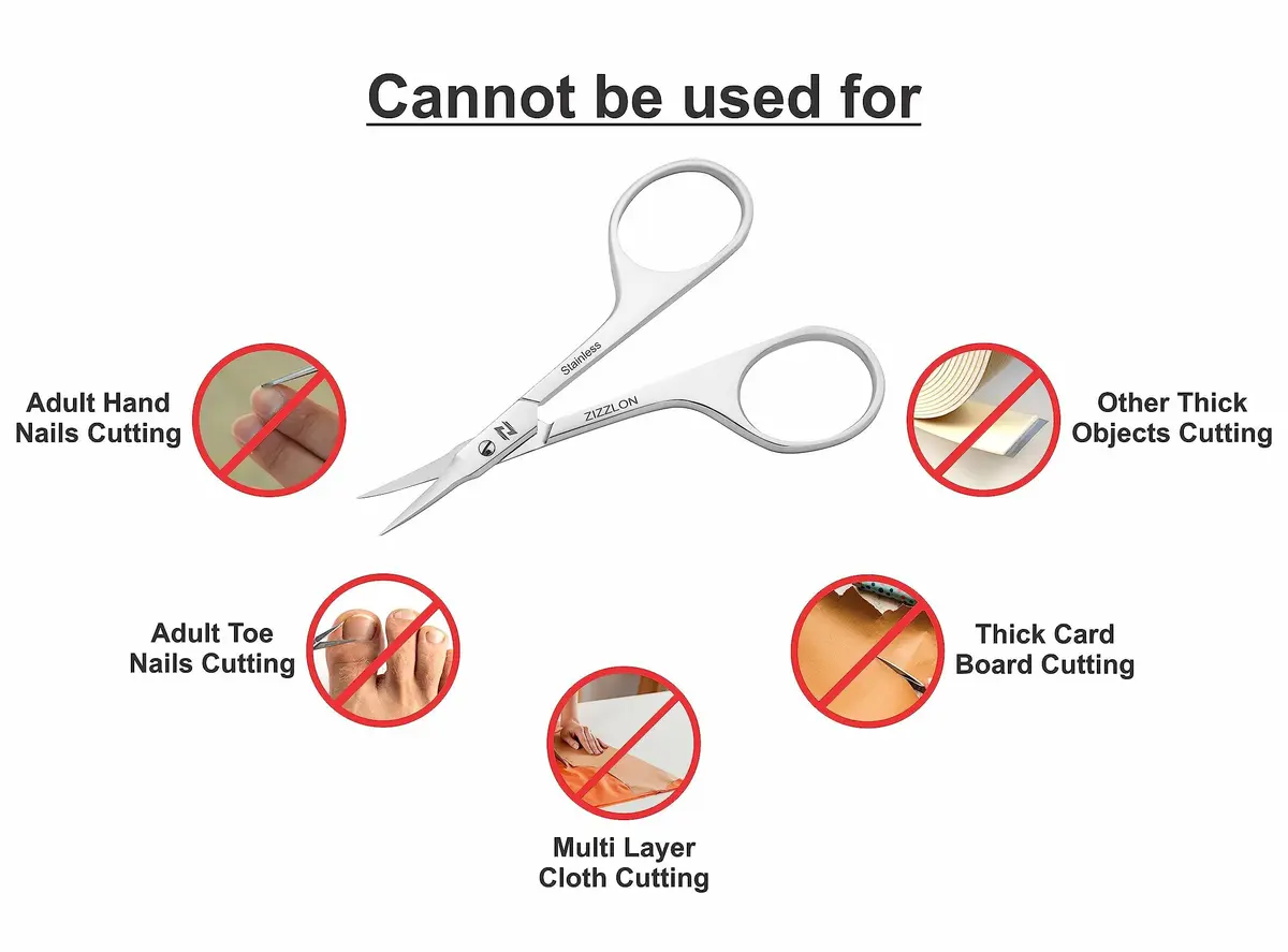 ZIZZLON Extra Fine Curved Blade Cuticle Scissors | Precision Nail Trimming Tool (19mm Blade) - view 5
