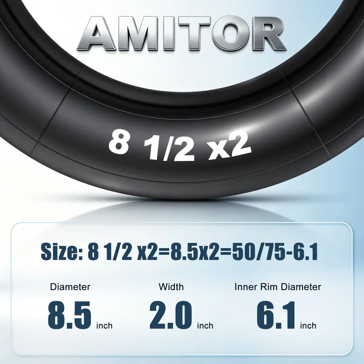 Amitor 8 1/2 x 2 Scooter Inner Tube with Straight Valve | Pressure-Resistant, Extra Thick Inflatable Tire for Xiaomi Pro 2 1S M365 - view 6