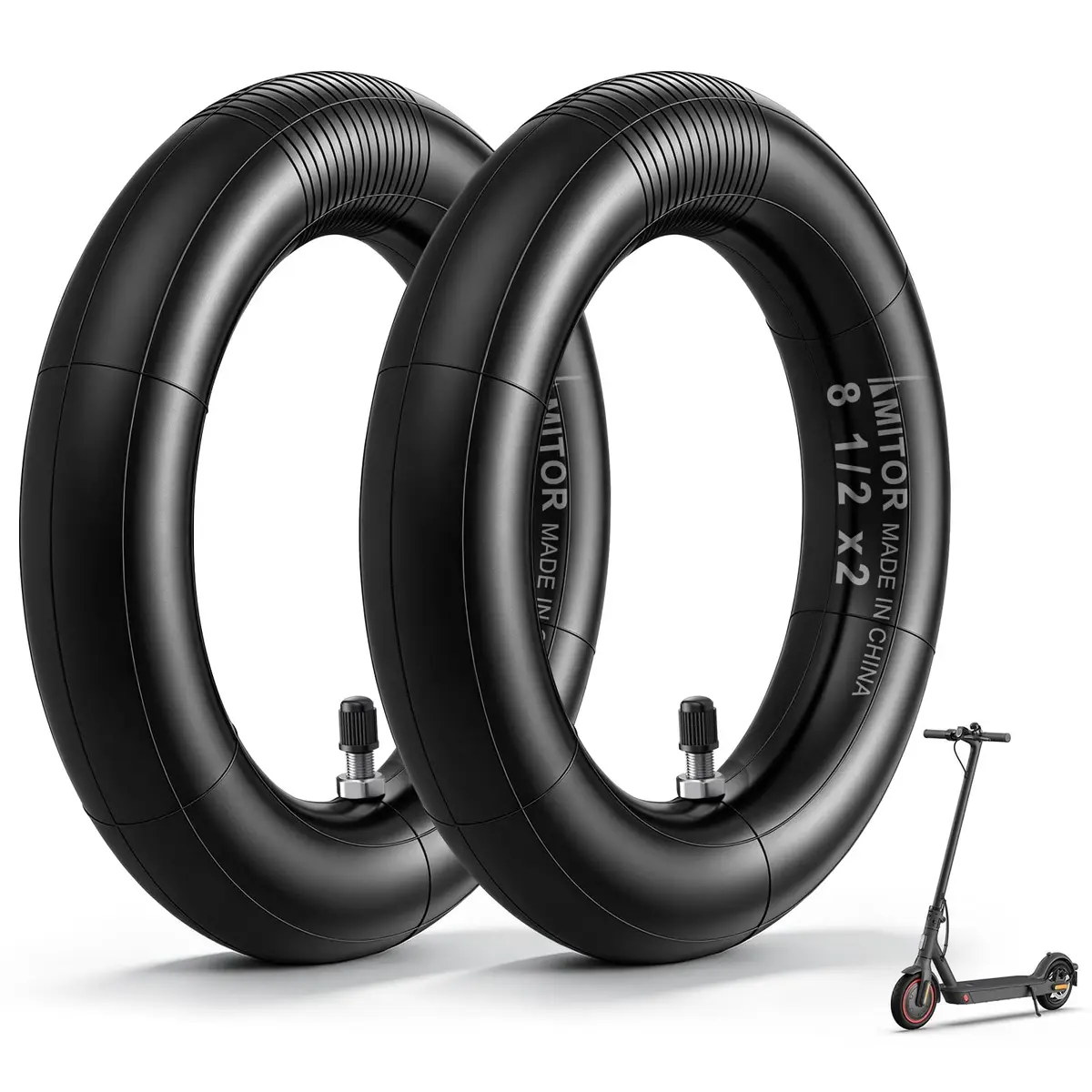 Amitor 8 1/2 x 2 Scooter Inner Tube with Straight Valve | Pressure-Resistant, Extra Thick Inflatable Tire for Xiaomi Pro 2 1S M365 - main product image