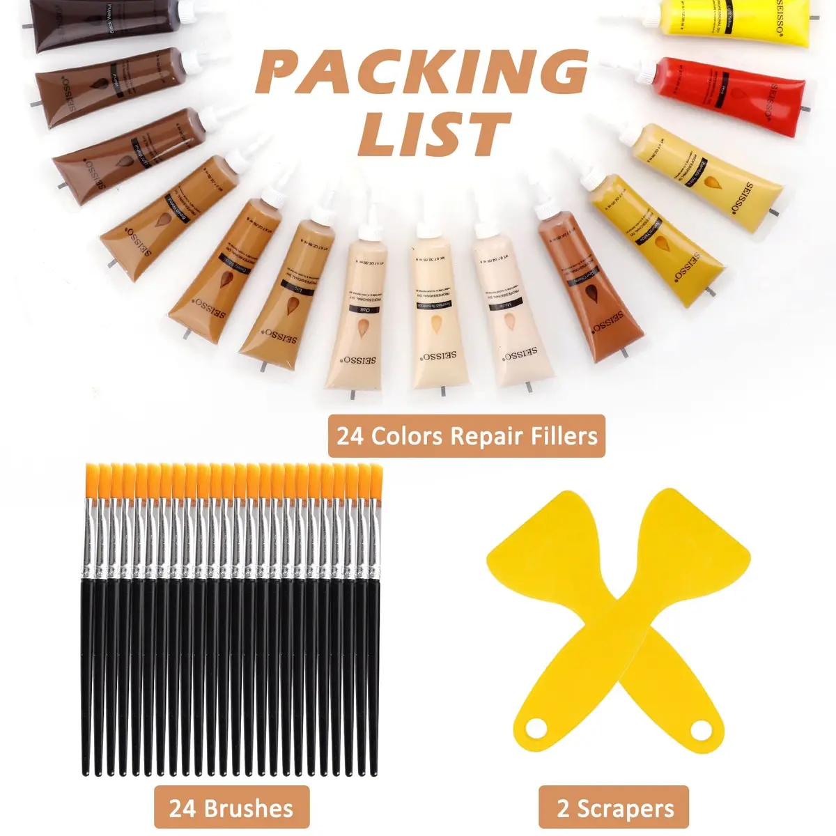 SEISSO Furniture Repair Kit, 24 Colors | Wood Scratch Cover & Filler for Wooden Floors & Furniture - view 2
