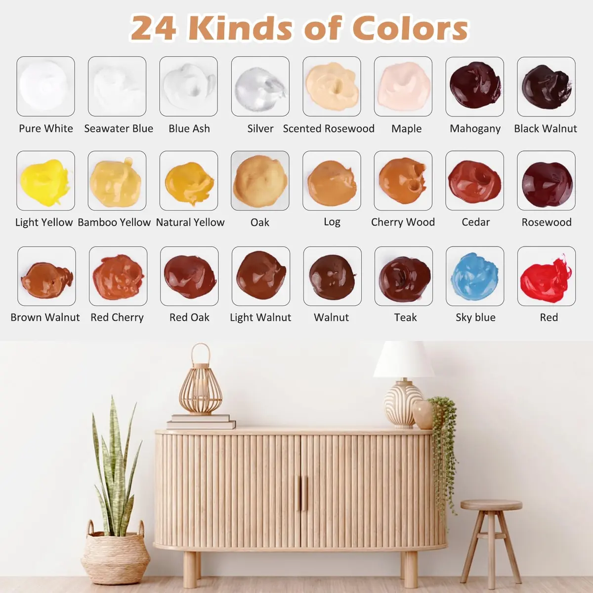 SEISSO Furniture Repair Kit, 24 Colors | Wood Scratch Cover & Filler for Wooden Floors & Furniture - view 3