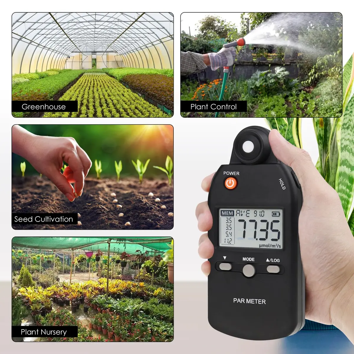 Landtek PAR Meter for LED Grow Lights, High Precision Quantum Sensor PPFD Tester 400-700nm | 18.8cm (7.4in) Length - view 5