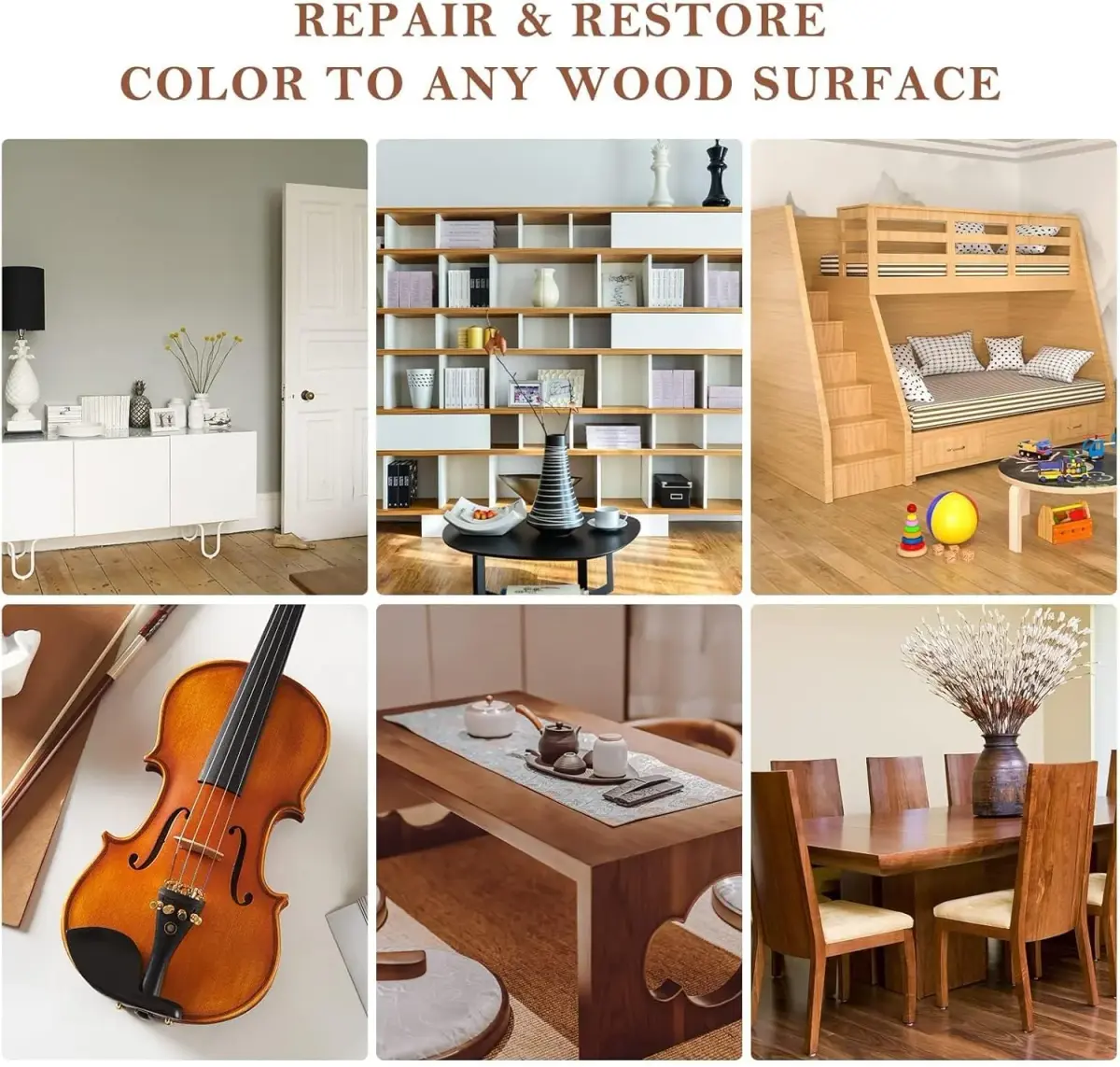 SEISSO Wood Furniture Repair Kit 8 Colors Wood Fillers & Touch Up Markers | Restore Tables, Cabinets, Floors - view 7