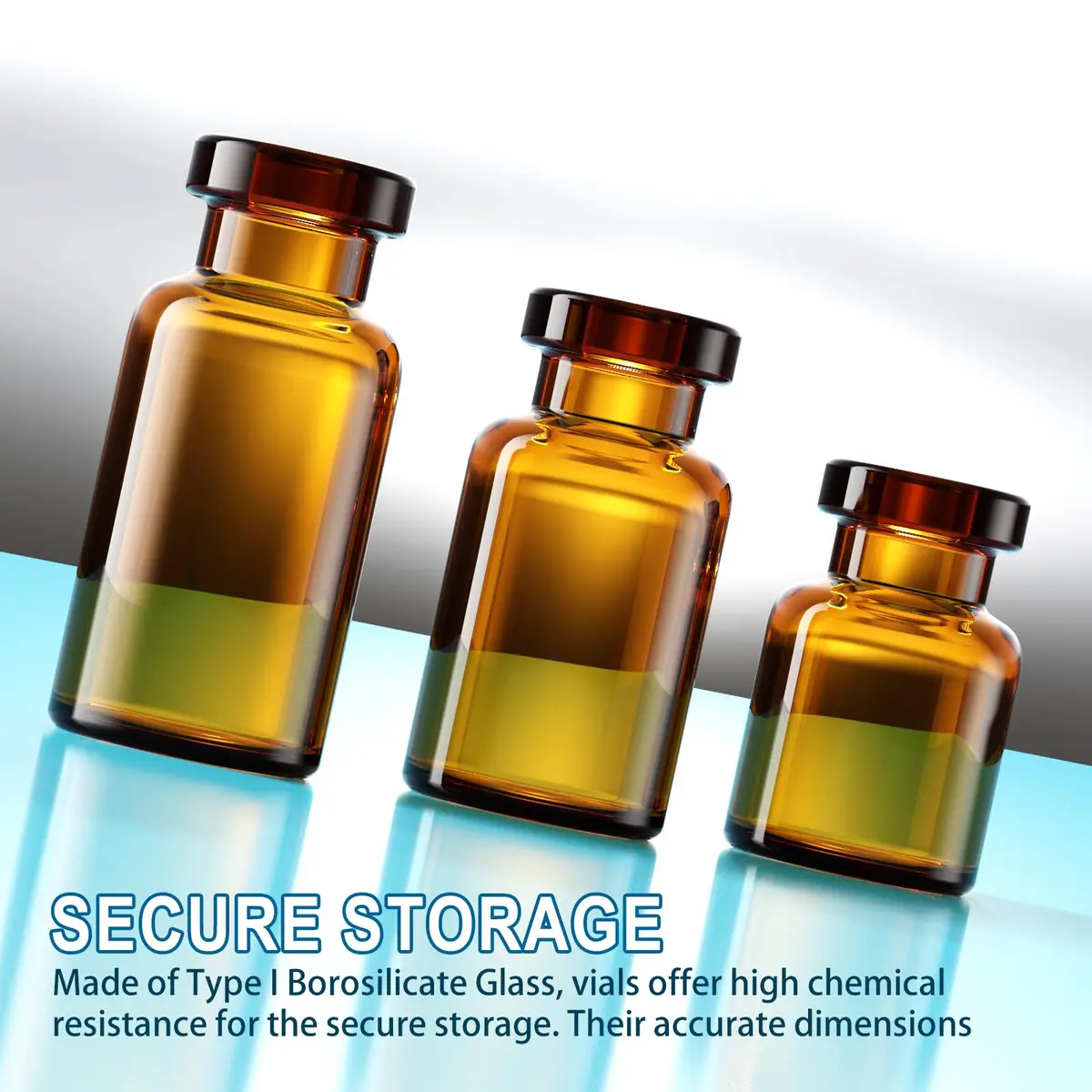 ZHANXUBIO 5ml Amber Sterile Sample Vials with Self Healing Injection Port, 10PCS | Laboratory Glassware for Sterile Storage - view 3
