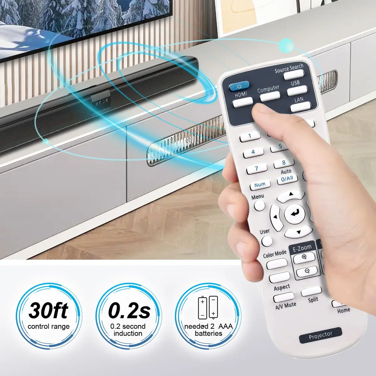 Beyution Replace Projector Remote Control fit for Epson Projector EB-E01 | Infrared, 10 M Distance, ABS Plastic, 6 Months Warranty - view 4