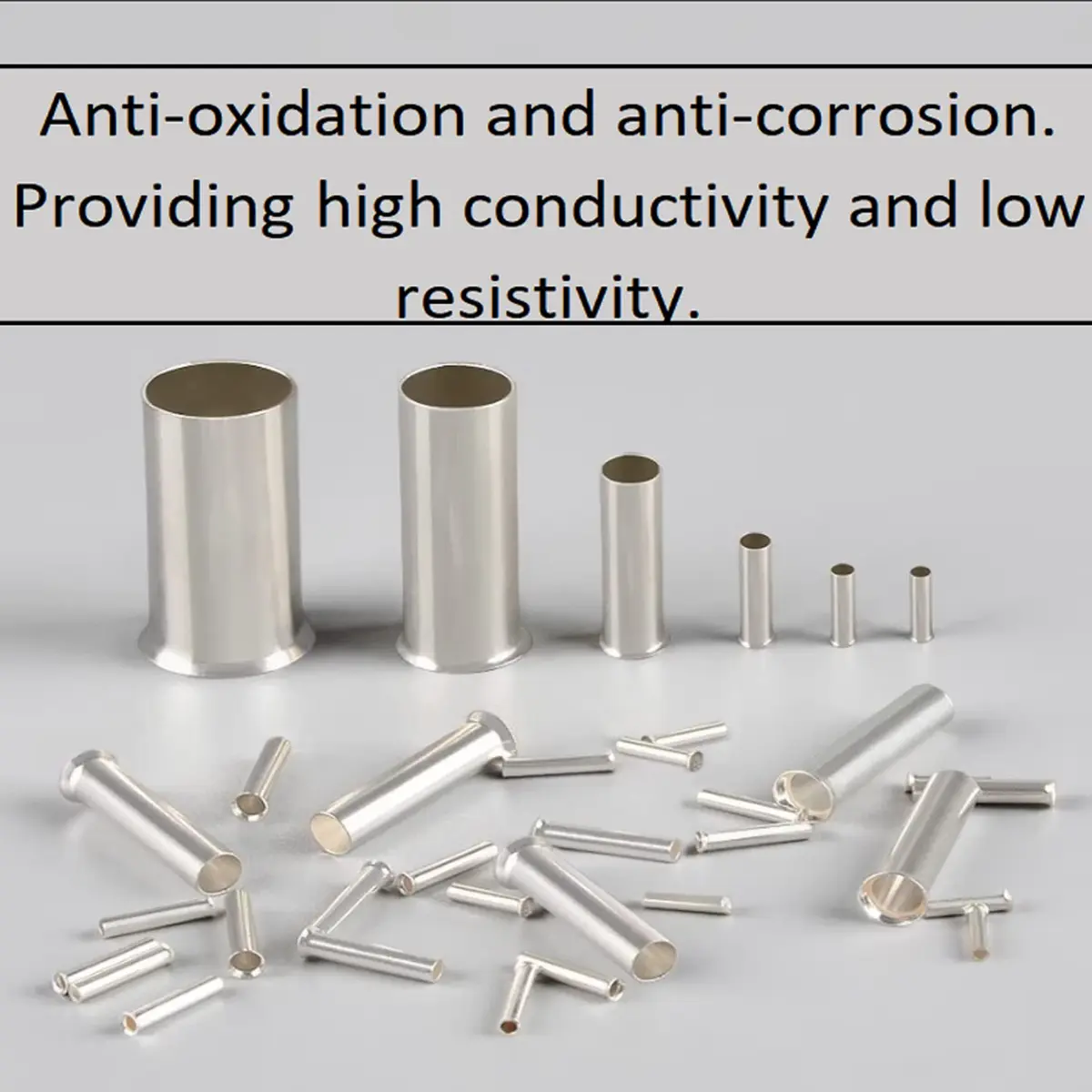 Teansic 1950PCS 22-10 AWG Copper Wire Ferrules Kit, Non-Insulated, Silver-Plated | Reliable Electrical Connection - view 5