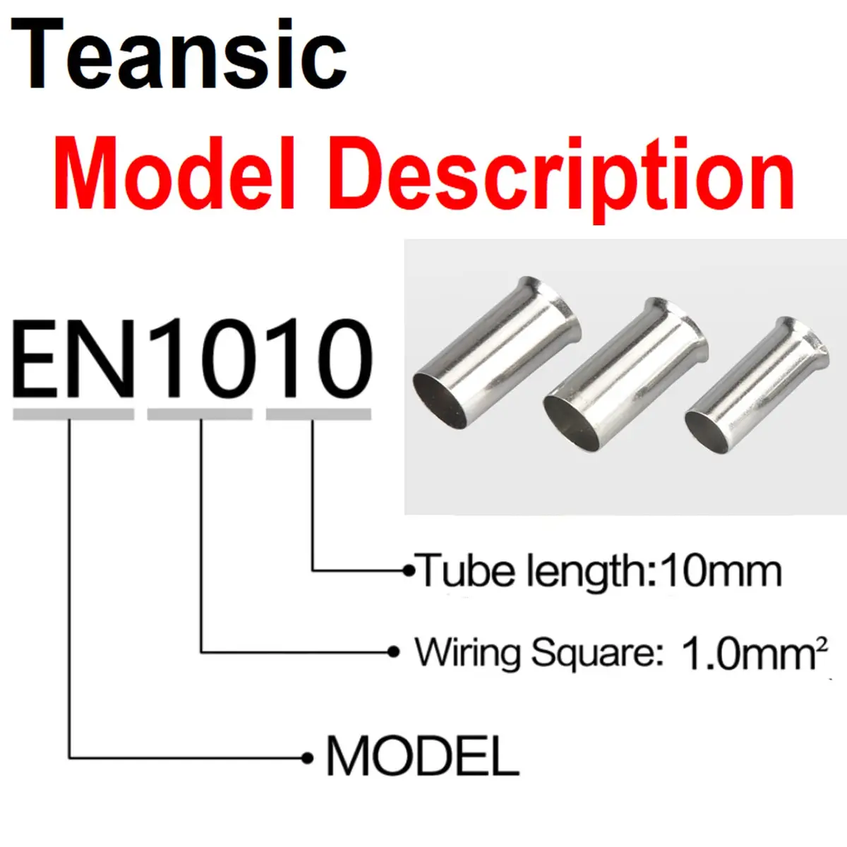 Teansic 1950PCS 22-10 AWG Copper Wire Ferrules Kit, Non-Insulated, Silver-Plated | Reliable Electrical Connection - view 3