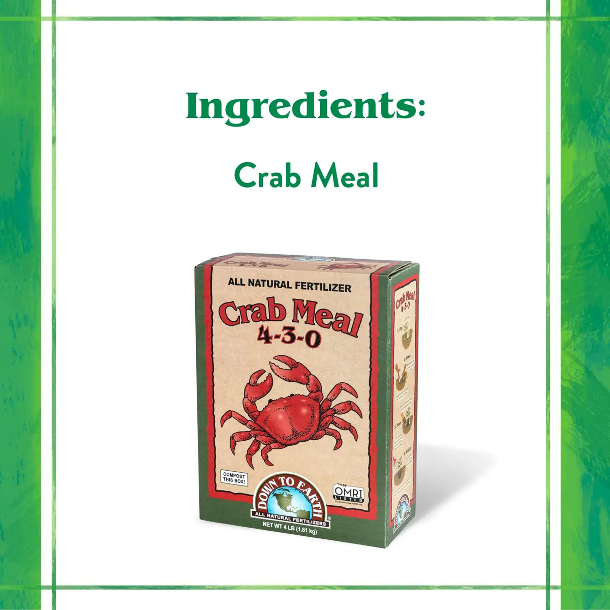 Down To Earth All Natural Fertilizers Organic Crab Meal - 4 lb | Organic, Slow-Release, Supports Soil Microbes - view 4