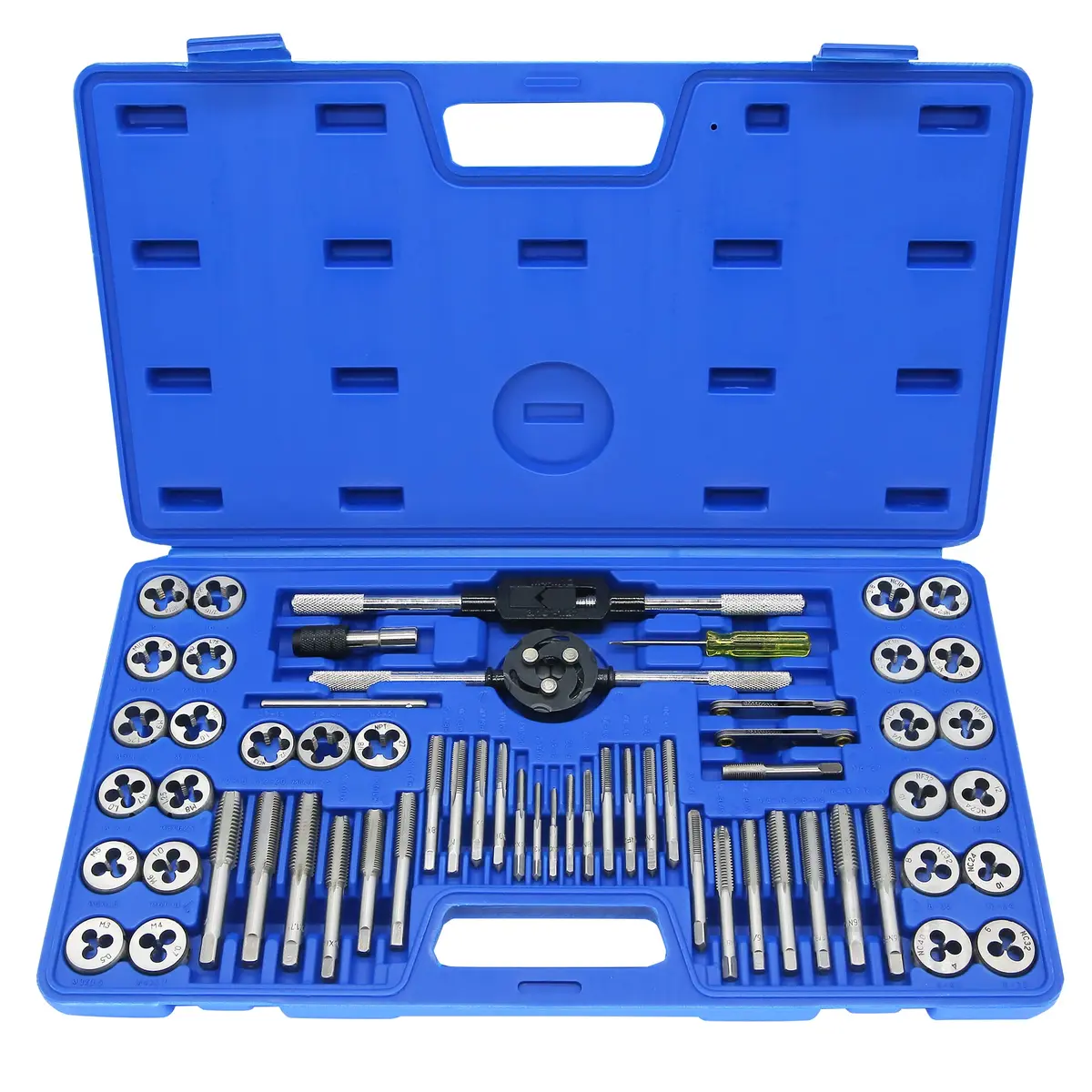 GMTOOLS 60PCS Tap and Die Set, Metric & SAE Sizes, High Carbon Steel, Portable Case | Threading & Rethreading Tool Kit - main product image