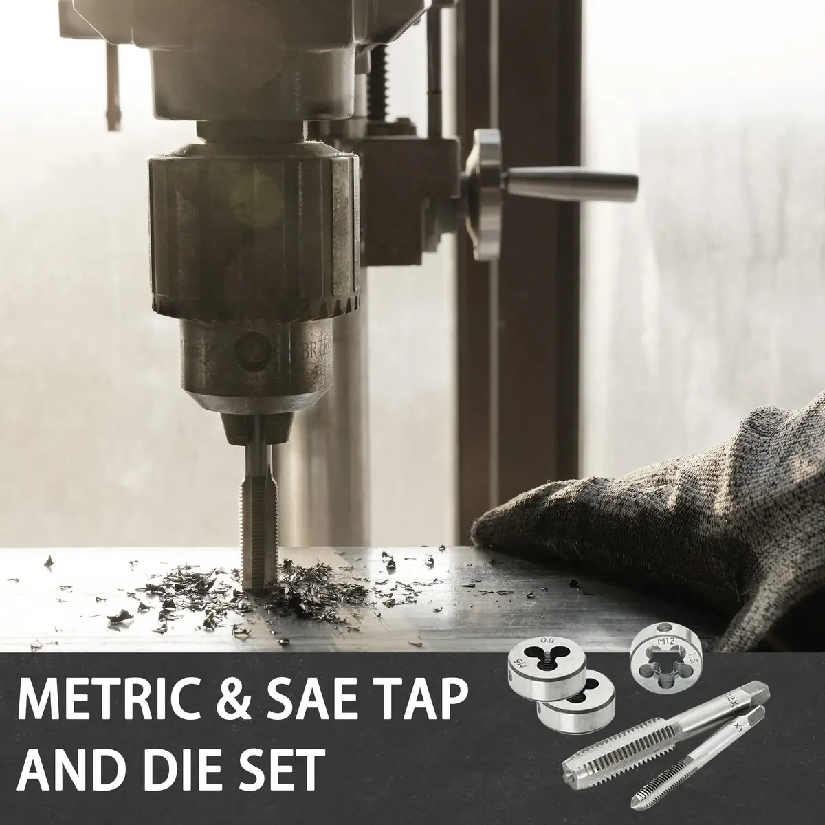 GMTOOLS 60PCS Tap and Die Set, Metric & SAE Sizes, High Carbon Steel, Portable Case | Threading & Rethreading Tool Kit - view 7