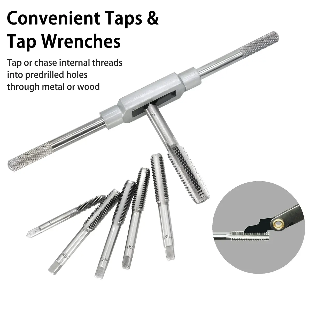 GMTOOLS 60PCS Tap and Die Set, Metric & SAE Sizes, High Carbon Steel, Portable Case | Threading & Rethreading Tool Kit - view 4