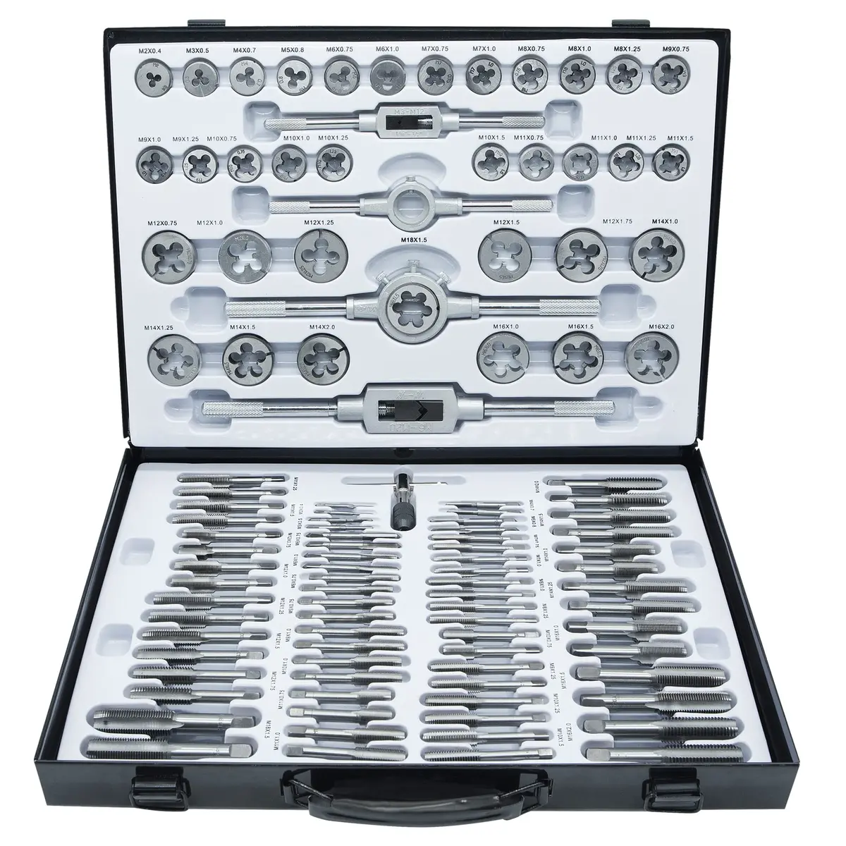 GMTOOLS 110PCS Tap and Die Set, Metric Size M2-M18 | High-Quality Threading Tool with Storage Case - main product image