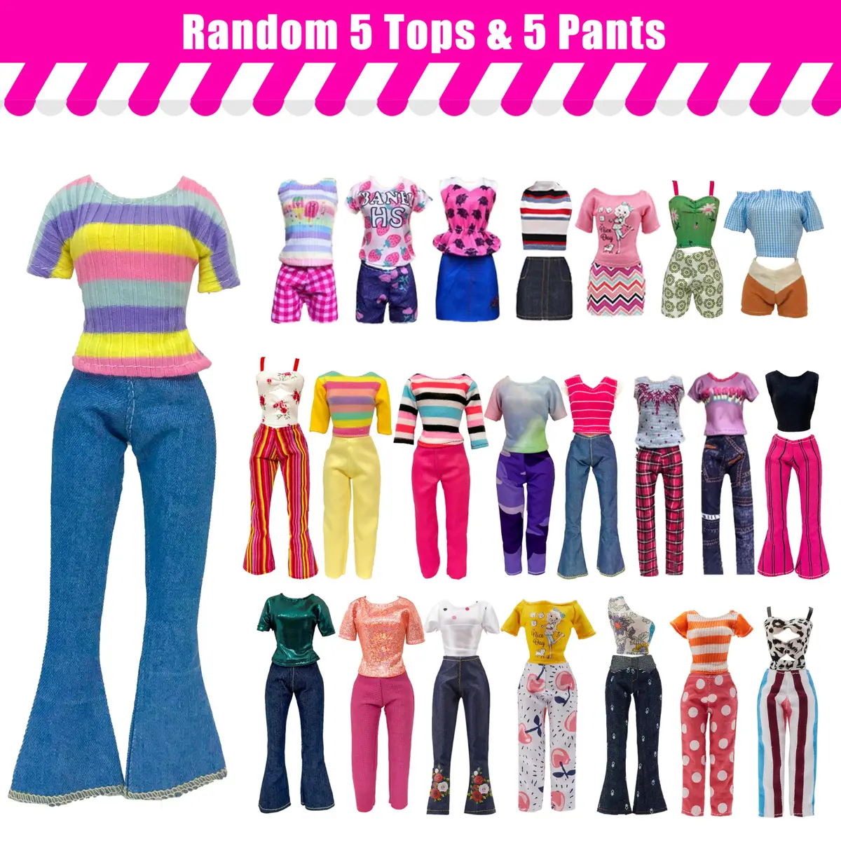Babeilei Doll Clothes & Accessories Set for 11.5 Inch Dolls | 30 Pieces Variety Pack - view 2