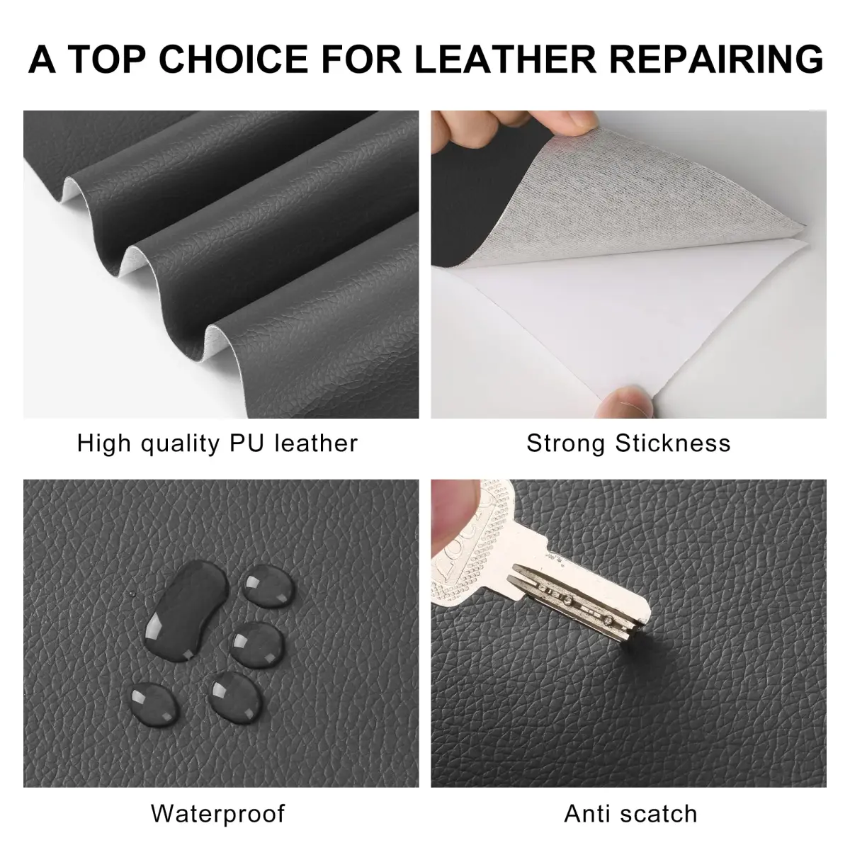 YAFLC Self Adhesive Leather Repair Patch 160cm x 10.2cm (63" x 4") | Quick Fix for Furniture & Car Seats - view 4