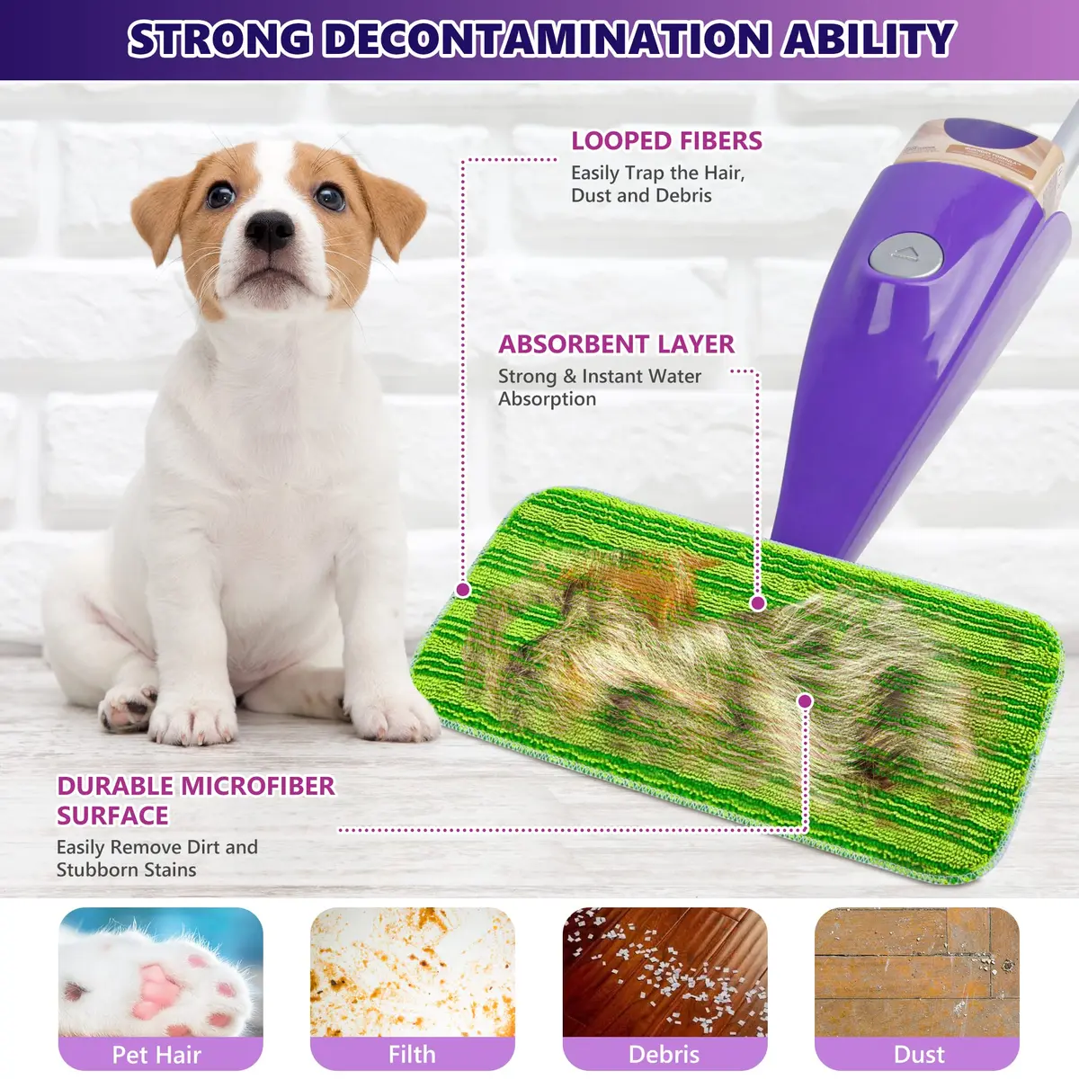 TINA&TONY Reusable Mop Pad for Swiffer WetJet, 6PCS | Microfiber Floor Cleaning Refill - view 3