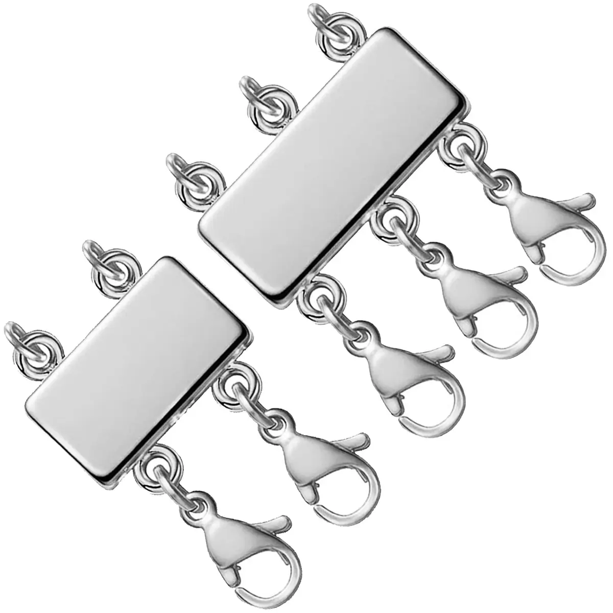 OHINGLT Magnetic Necklace Layering Clasps Connector with Lobster Clasps, 2 Sizes (0.59in & 0.79in) | Keeps Layered Necklaces Untangled - main product image