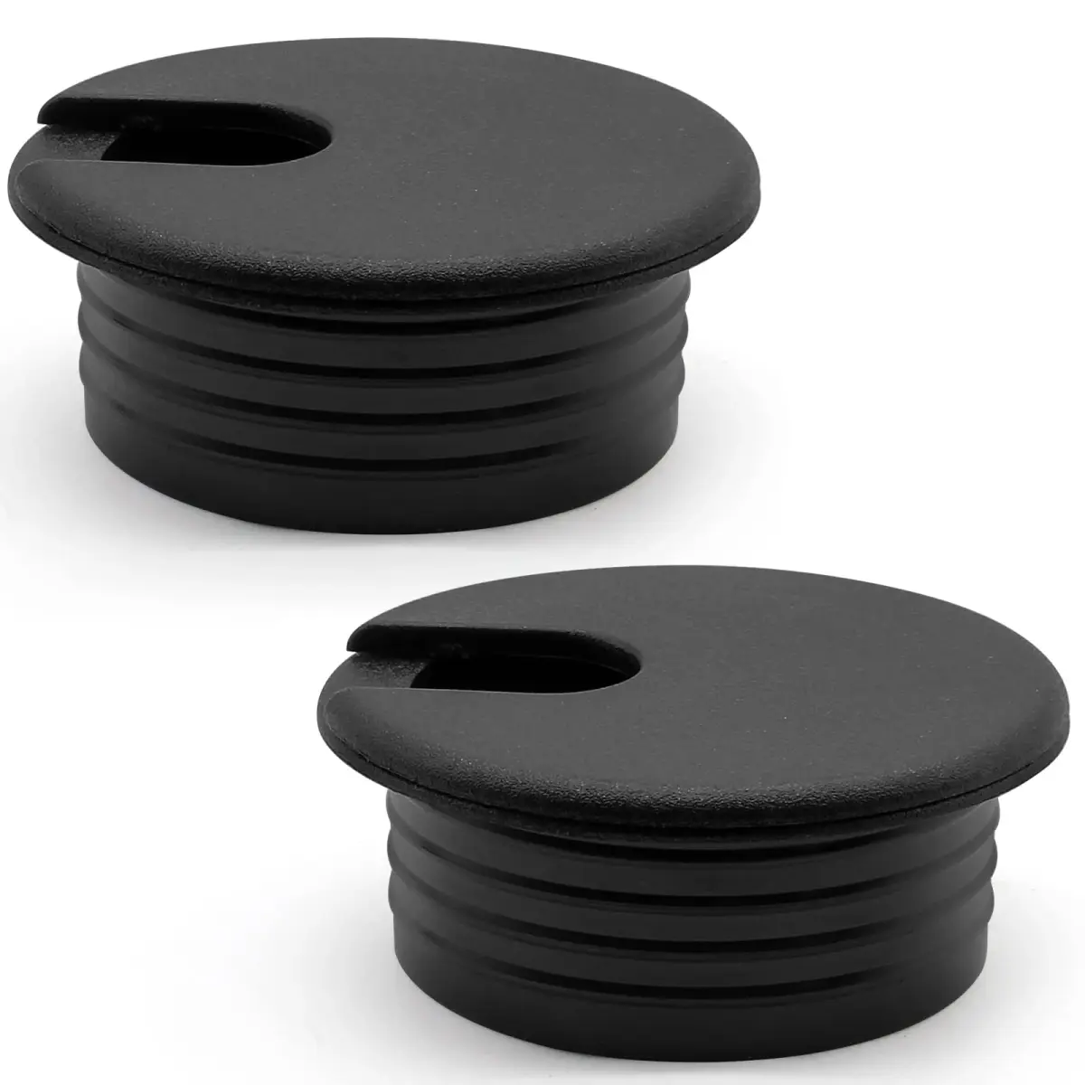 Litoexpe Black Desk Cord Grommet 2 Pcs | 1-1/2 Inch Internal Diameter, 1-3/4 Inch Hole Size - main product image