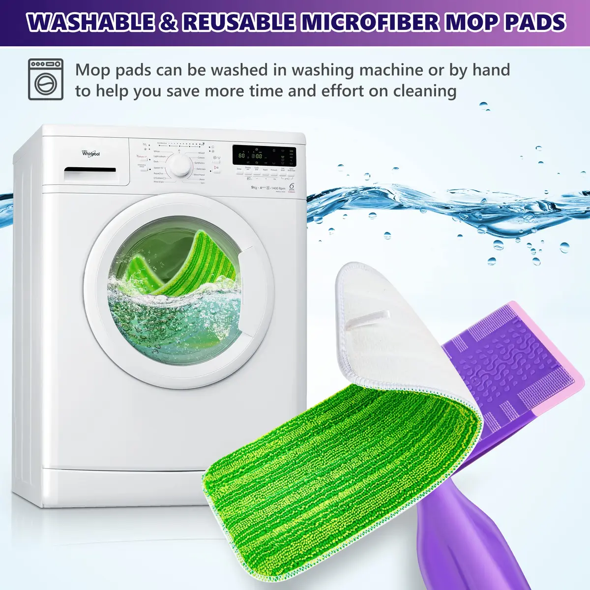 TINA&TONY Reusable Mop Pad for Swiffer WetJet, 4PCS | Microfiber Floor Cleaning Refill - view 4