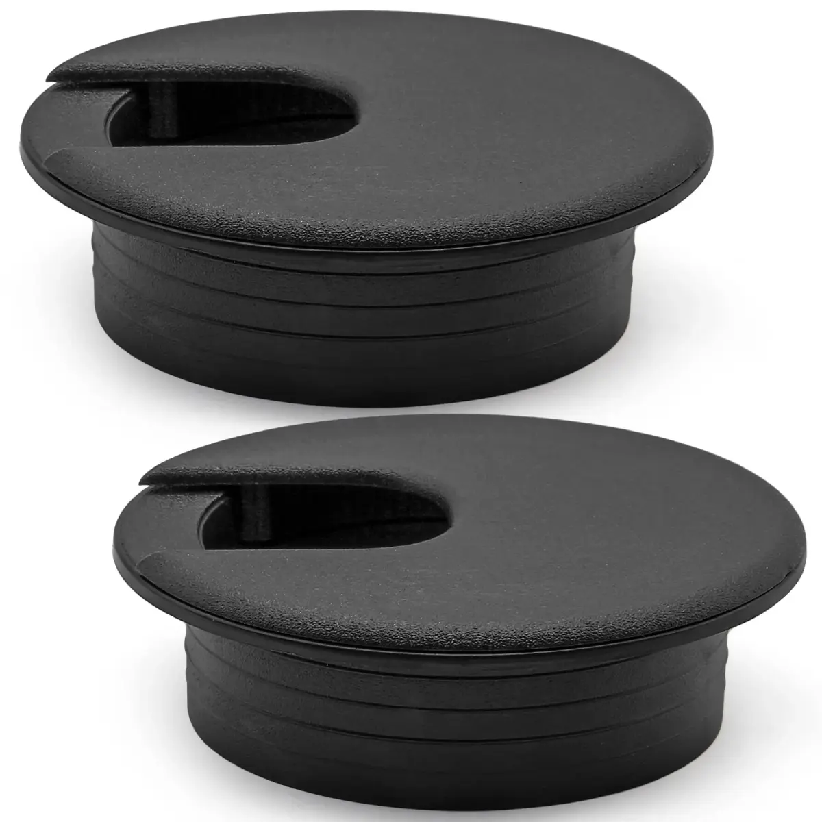 Litoexpe Black Desk Cord Grommet 2 Inch (50.8 mm) with Removable Cover | Organizes Cables for Desks and Work Areas - main product image