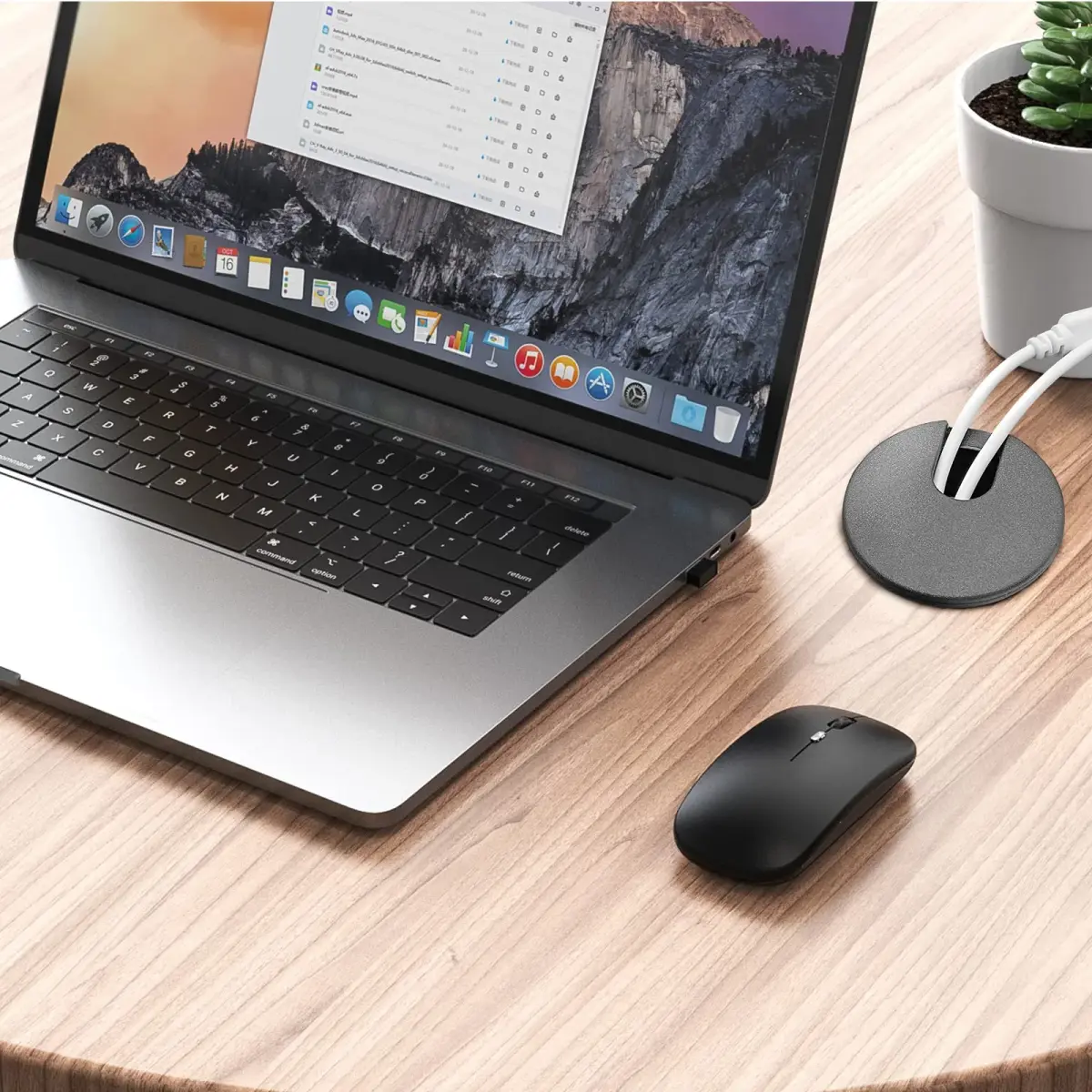 Litoexpe Black Desk Cord Grommet 1-1/2 Inch (38 mm) | Organize Cables for Desks and Work Areas - view 6