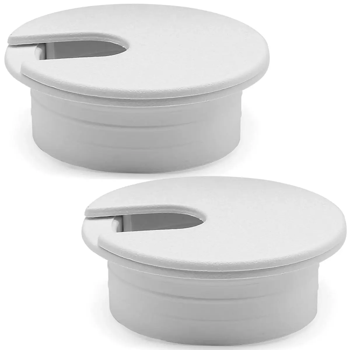 Litoexpe White Desk Cord Grommet 2 Pcs, 1-1/2 Inch Internal Diameter | ABS Plastic Cable Organizer for Desktops - main product image