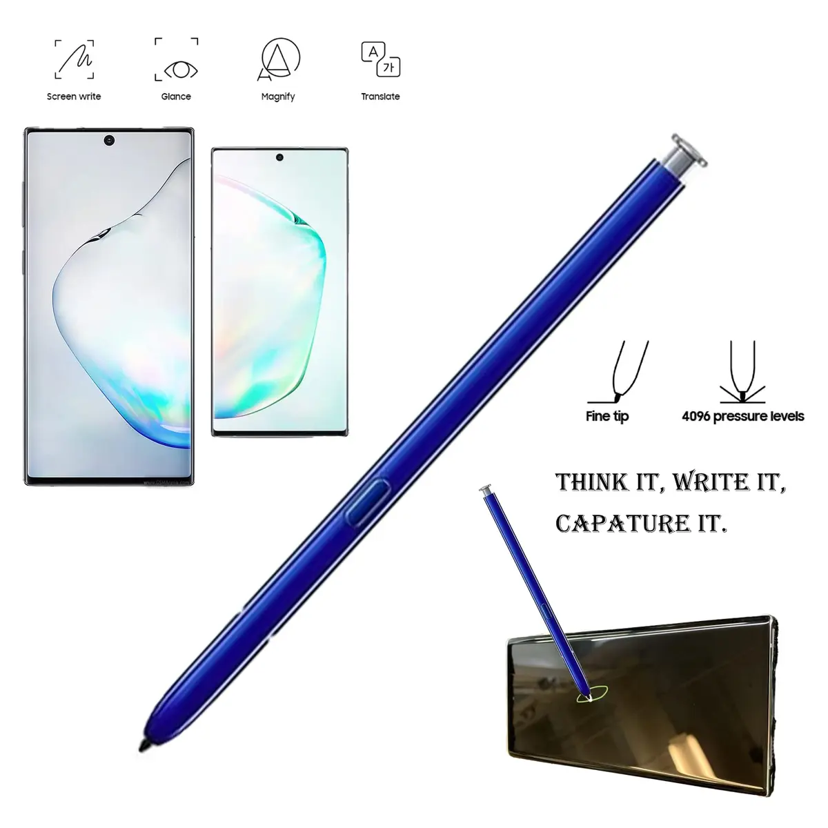 CaoXiong Stylus Pen with Bluetooth for Samsung Galaxy Note 10 & Note 10+ (Blue, 10cm/3.9in) - view 4