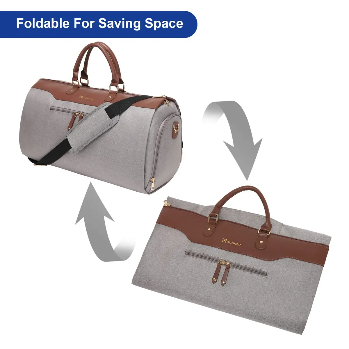 Modoker Garment Duffle Bag for Travel, Carry-on Garment Bag with Shoe Compartment & 45L Capacity | Business Trip Weekender - view 7