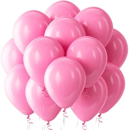Bezente Pink Latex Balloons 100 Pack 12 Inch | Assorted Colors for Party Planners - main product image