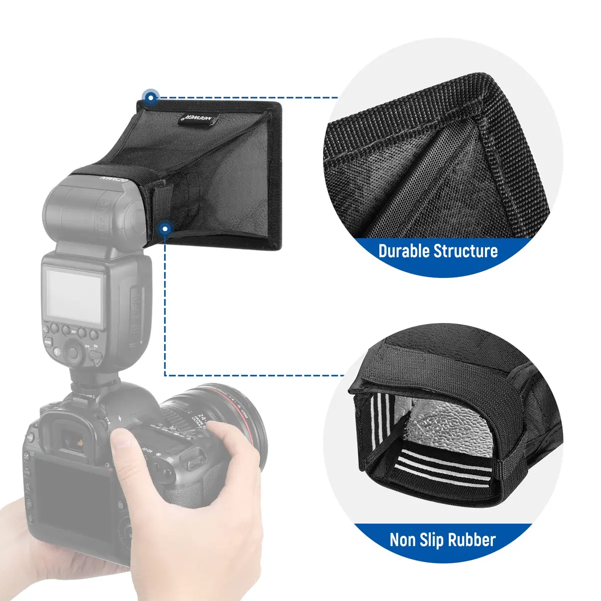 NEEWER Camera Stage Lighting Modifier 5" x 4" | Collapsible Diffuser for Speedlight - view 6