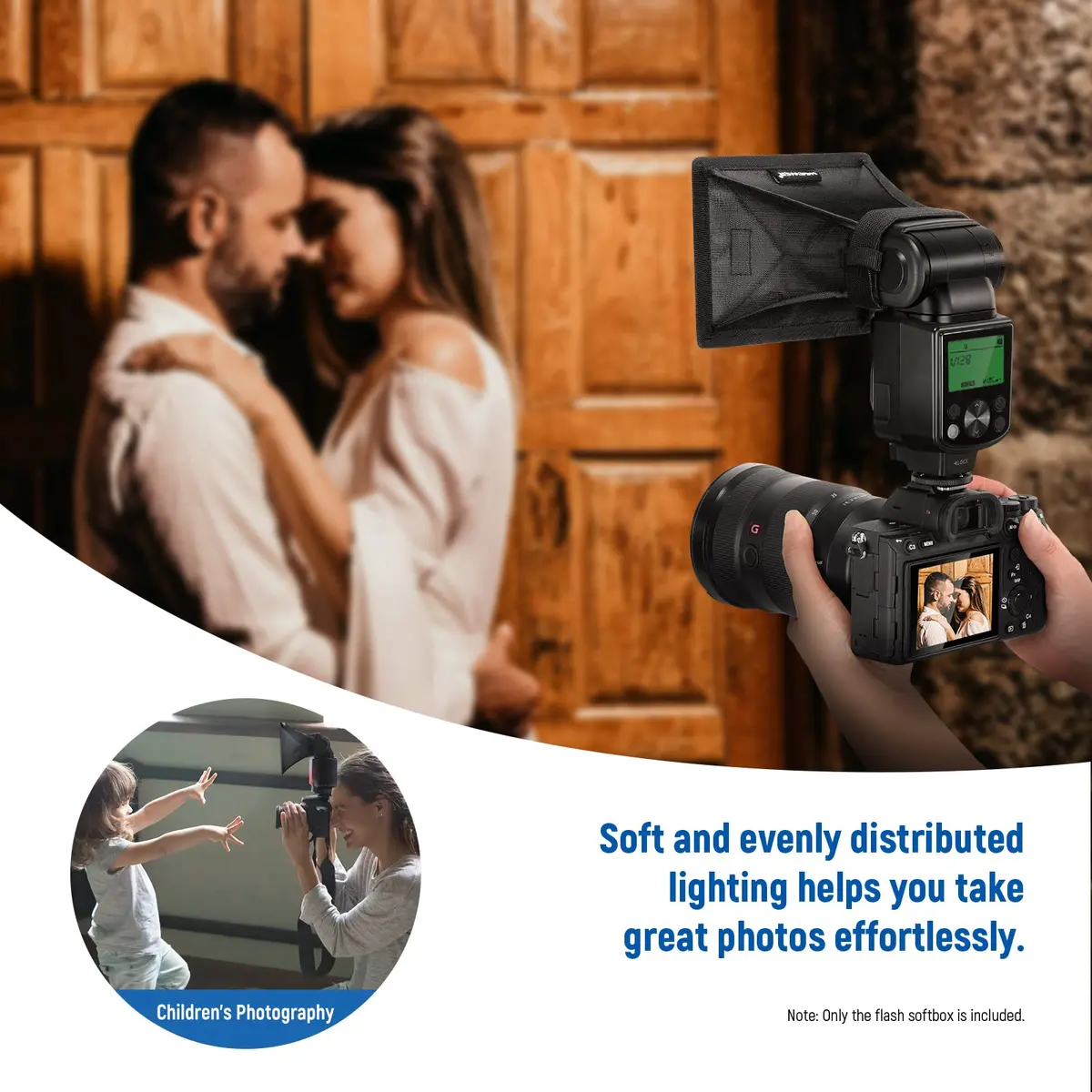NEEWER Camera Stage Lighting Modifier 5" x 4" | Collapsible Diffuser for Speedlight - view 7