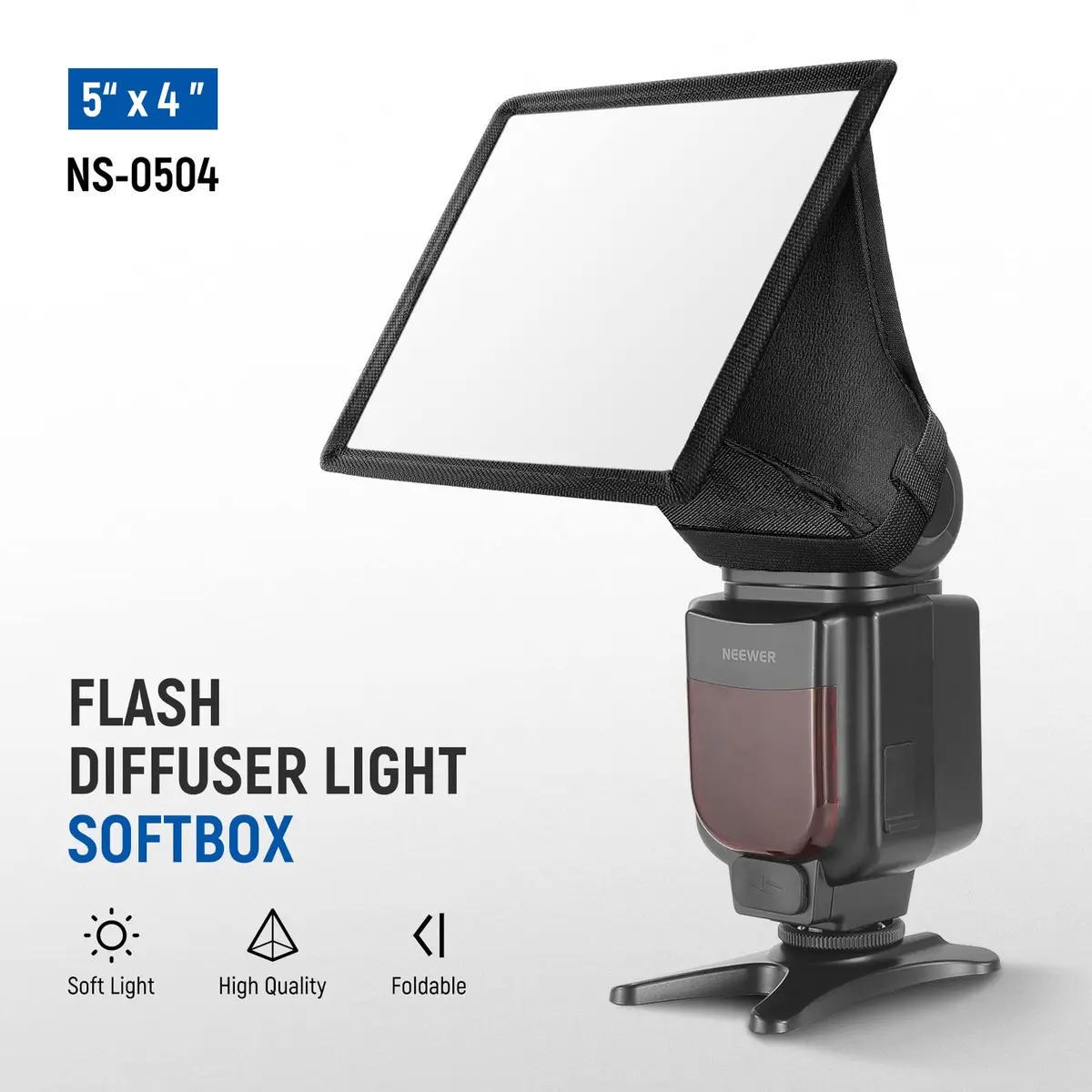 NEEWER Camera Stage Lighting Modifier 5" x 4" | Collapsible Diffuser for Speedlight - view 2