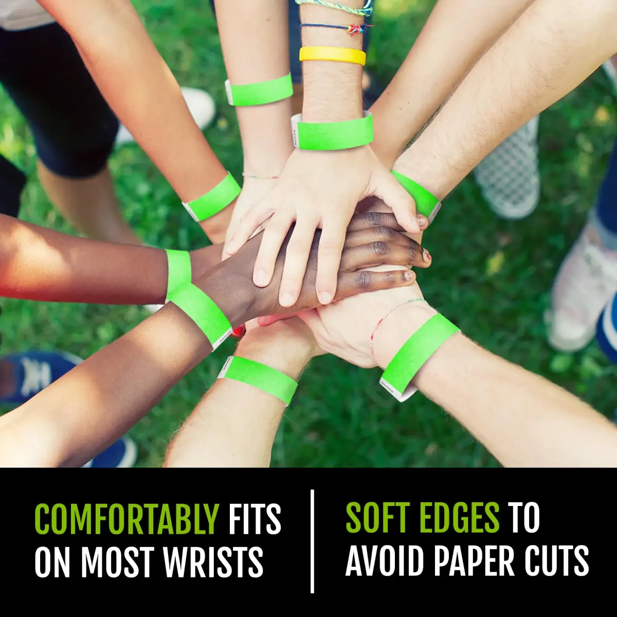Wristco Neon Green Tyvek Wristbands 600-Pack | Tamper-Proof & Fluorescent for Events, Hospitals, Parties - view 5