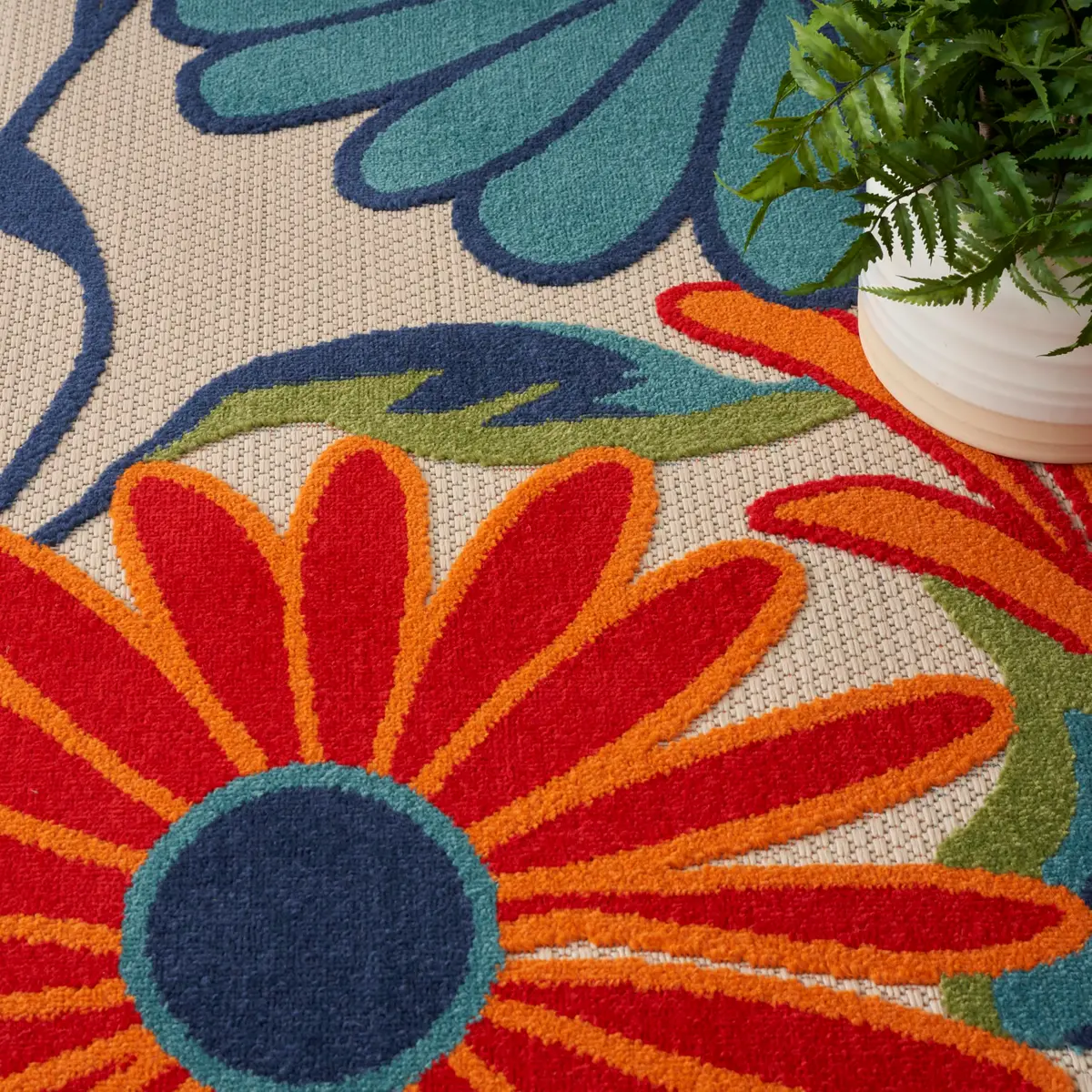 Nourison Rug Aloha Multicolor 9' x 12' | Easy Clean, Non Shedding, Indoor & Outdoor Use - view 6