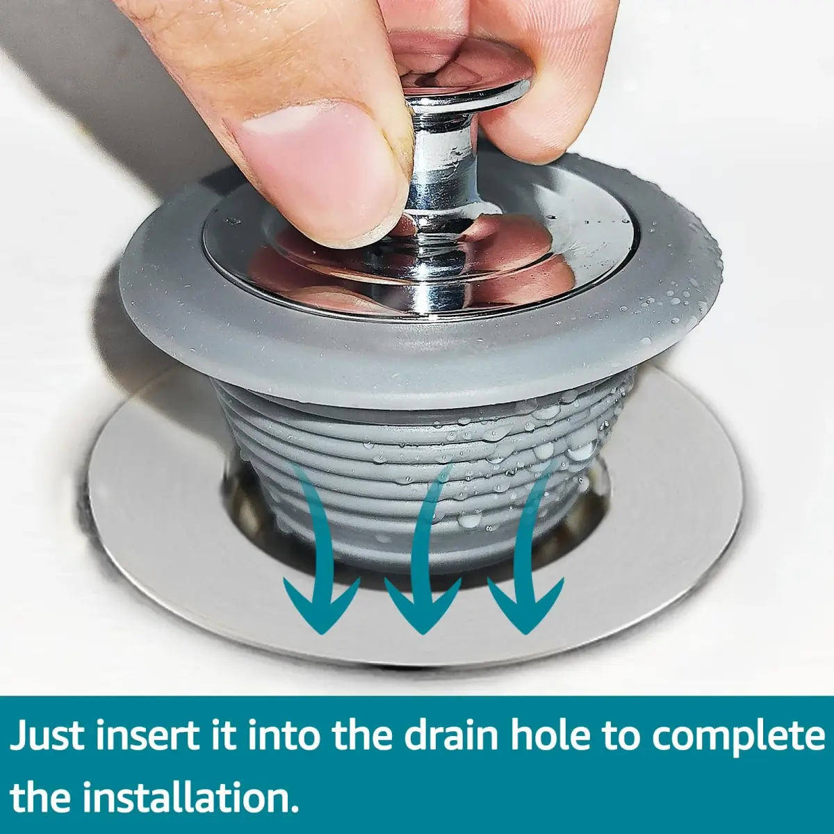 VIPMORE Universal Bathtub Drain Stopper, Sink & Tub Stopper, Bathroom Drain Plug 5.1cm (2 inch) | Watertight Seal for Drains 2.8cm-5.1cm - view 5
