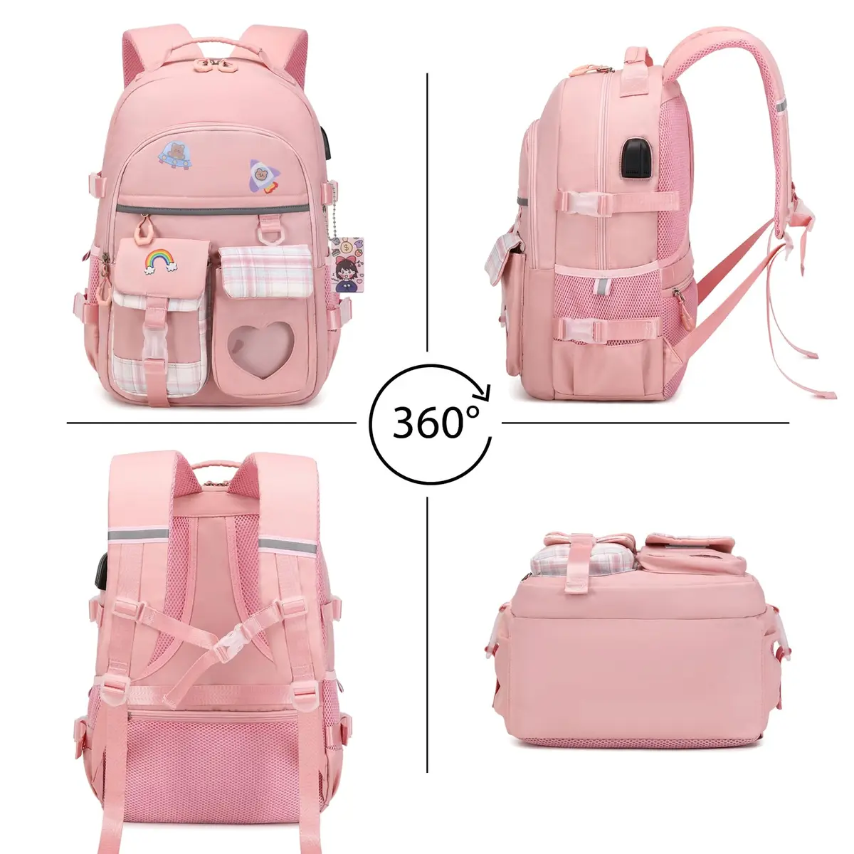 ACESAK Backpack for Girls - Bookbag Schoolbag for Girls Kids Teen | Stylish, Waterproof & Multi-Compartment (70-120 chars) - view 6