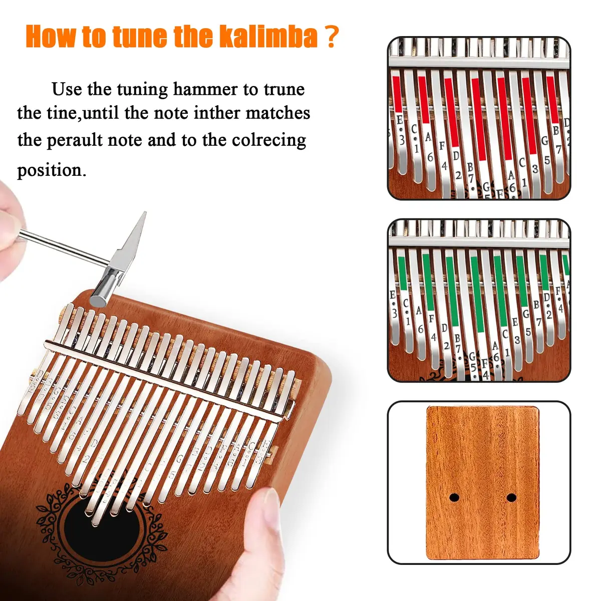 YSYFFPXXYYS Kalimba 21 Keys | Portable Thumb Piano for Adults & Beginners, Handcrafted with High-Quality Ore Steel & Solid Wood - view 5
