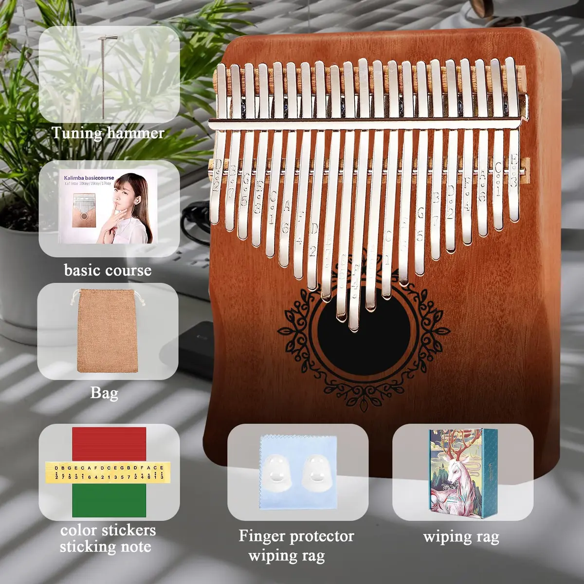 YSYFFPXXYYS Kalimba 21 Keys | Portable Thumb Piano for Adults & Beginners, Handcrafted with High-Quality Ore Steel & Solid Wood - view 6