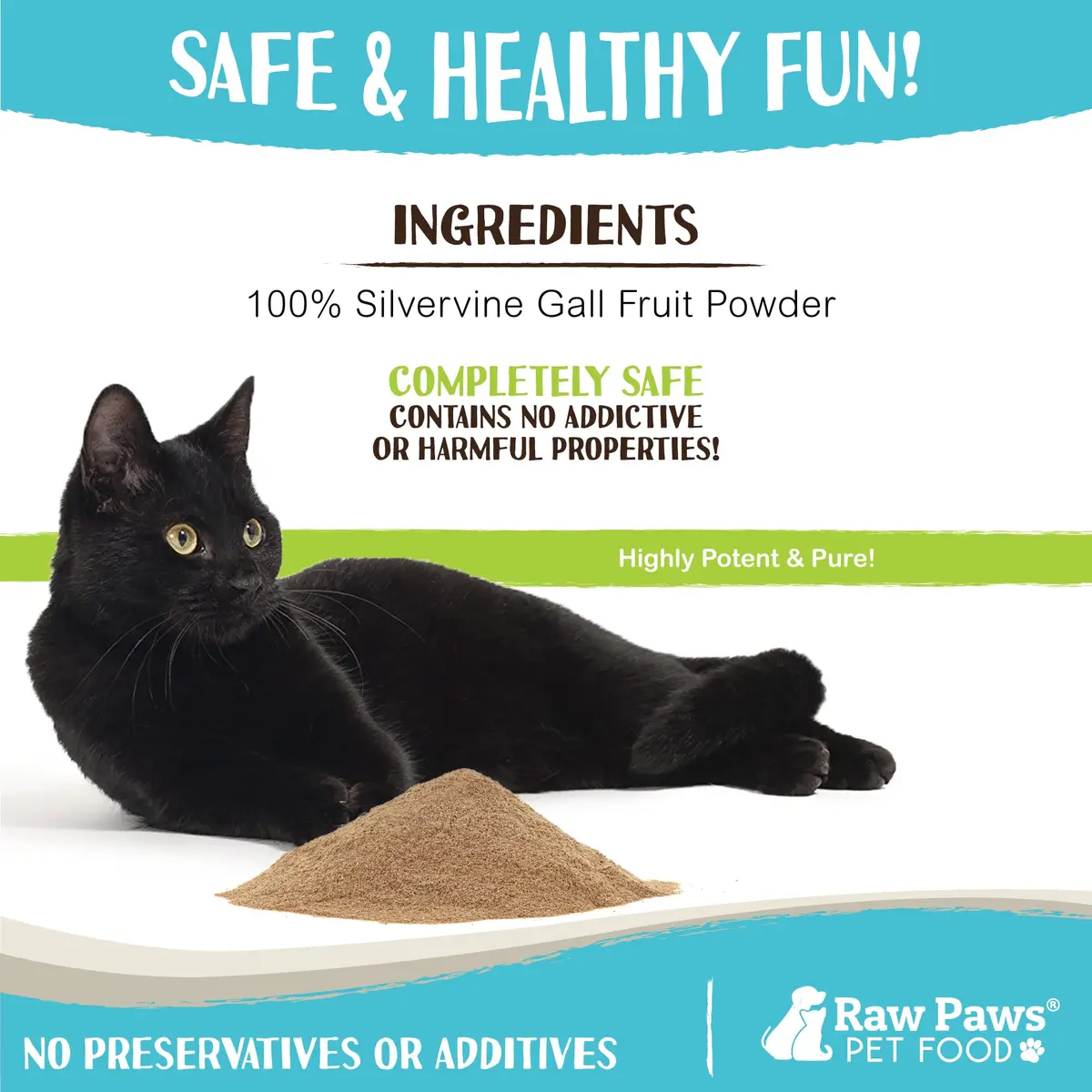 Raw Paws Silvervine Powder 75g (2.6 oz) | Potent Catnip Alternative for Indoor Cats - view 4