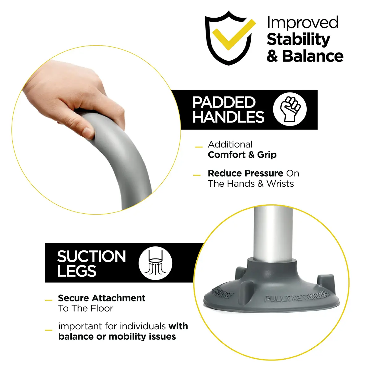 Medical king Toilet Safety Rails for Seniors Adjustable Detachable Fits Most Toilets | Support & Stability - view 5