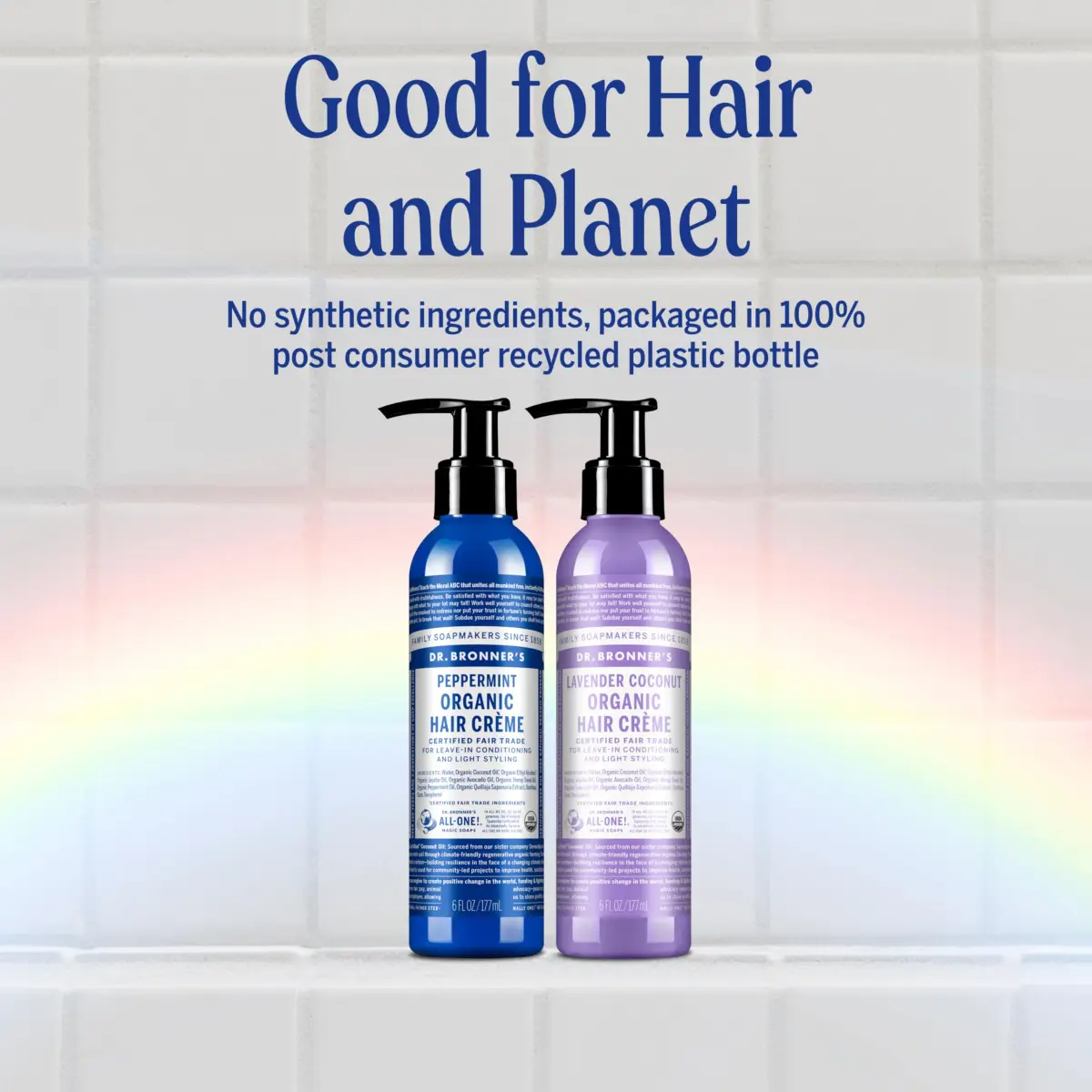 Dr. Bronner's Organic Hair Crème Lavender Coconut Leave-In Conditioner 354ml (12 Fl Oz) | USDA Organic & Fair Trade Ingredients - view 6