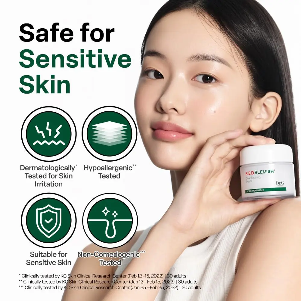 Dr.G R.E.D. Blemish Clear Soothing Face Cream 70ml (2.36 fl oz) | Lightweight Hydration for All Skin Types - view 5