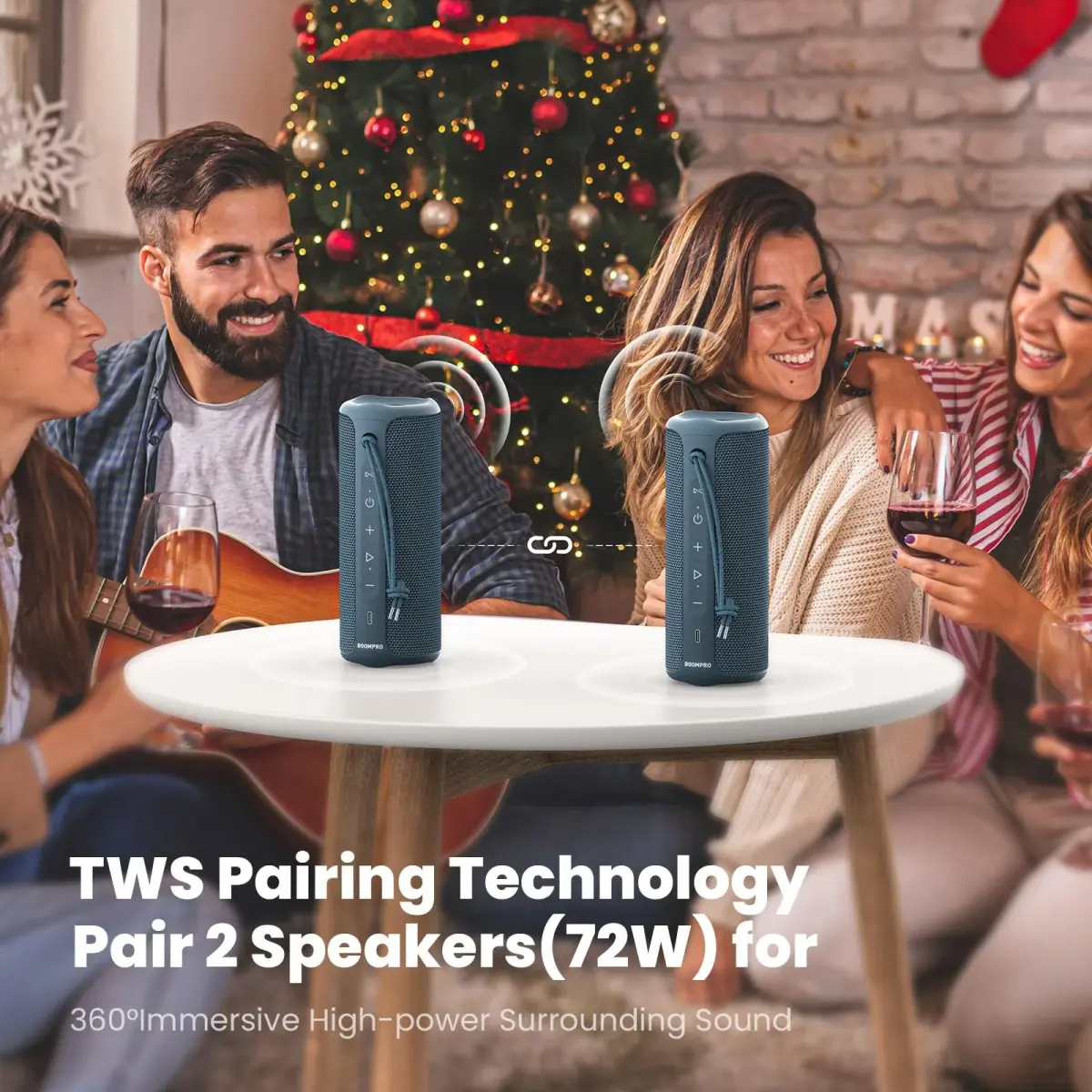 MIATONE 36W Portable Bluetooth Speaker | Stereo Sound, 24H Playtime, IPX7 Waterproof (Blue) - view 6